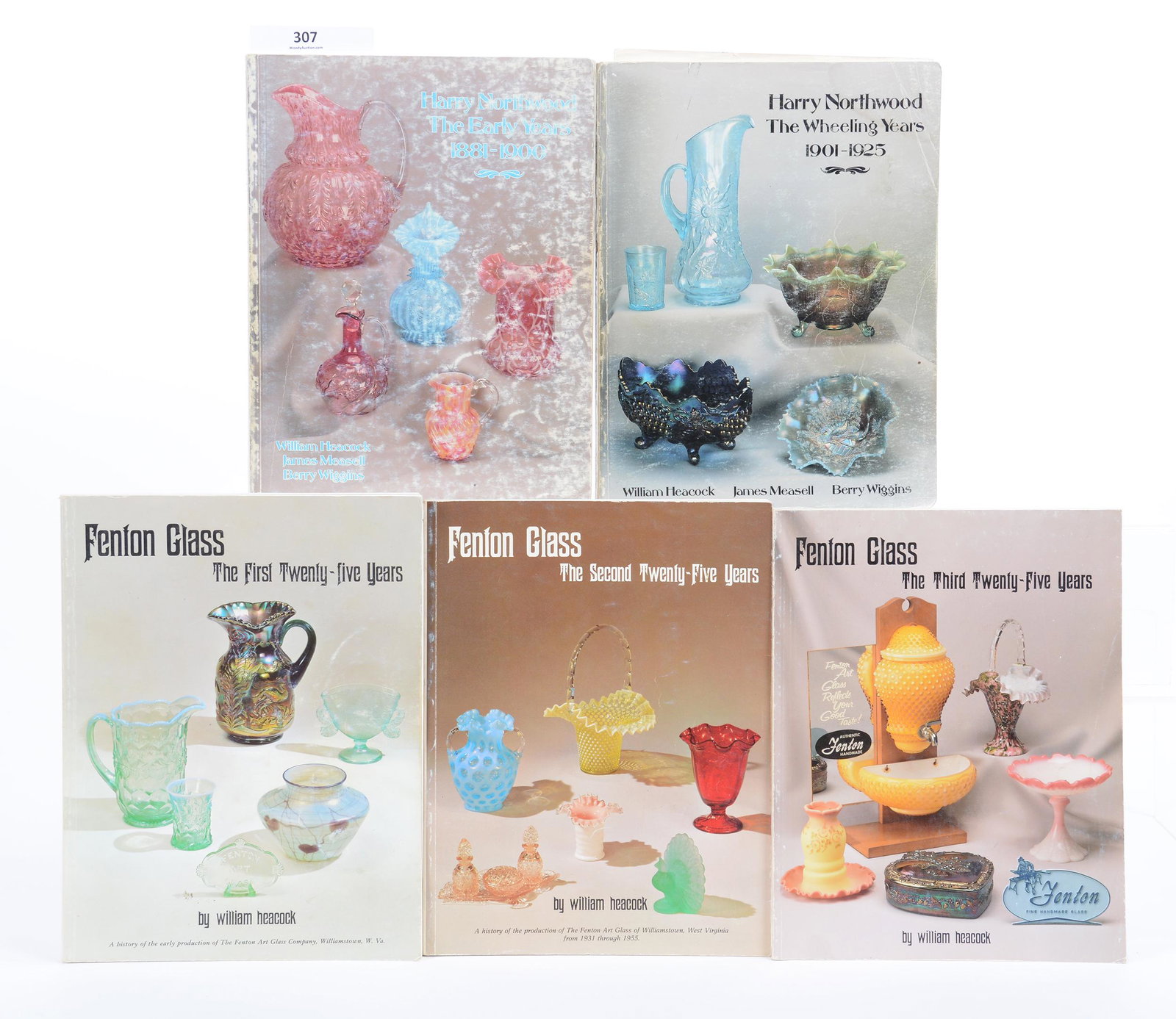 (5) Publications About Northwood & Fenton Glass: (5) Publications about Northwood and Fenton Glass Including: (1) Harry Northwood the Early Years 1881-1900 by William Heacock, James Measell and Berry Wiggins, 1990 (Well Used) ; (1) Harry Northwood t