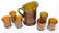 Carnival Glass Water Set, Green Singing Birds - 2