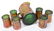 Carnival Glass Water Set, Green Singing Birds - 3