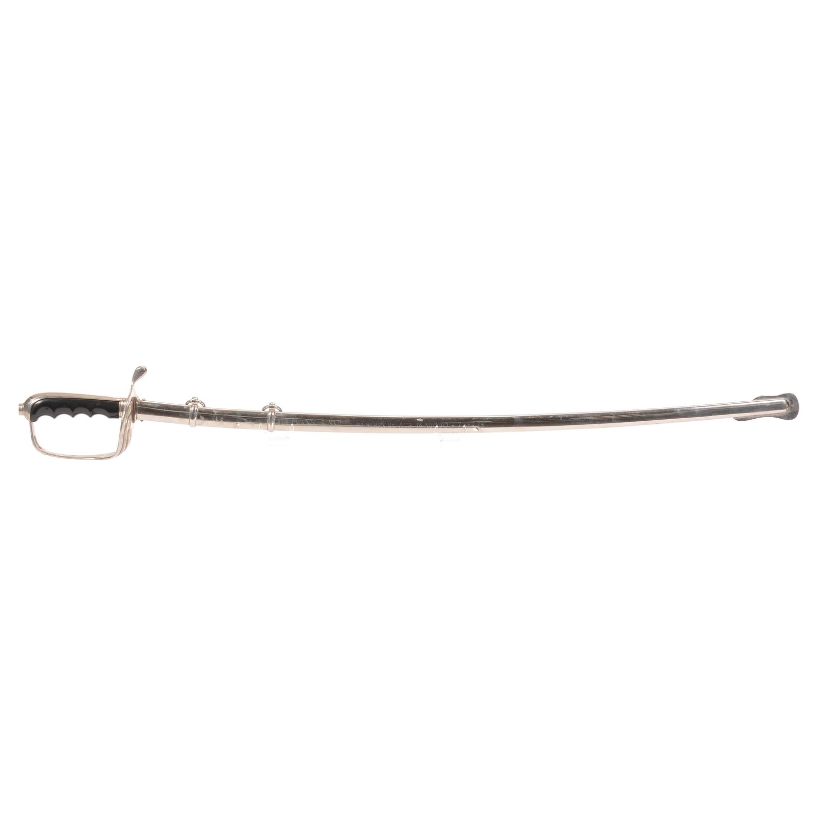 Vintage Sword, U.S. Officer, M1902, Vietnam Era: Vintage Sword, U.S. Officer, M1902, Vietnam Era, 37.5", Star Proof Mark, Double Engraved 29.5" Blade and Engraved Presentation Scabbard "1st Lt, Frank S. Smith 1st SQDN 2d ACR 18, Aug 70 - 7 Sep 73", 