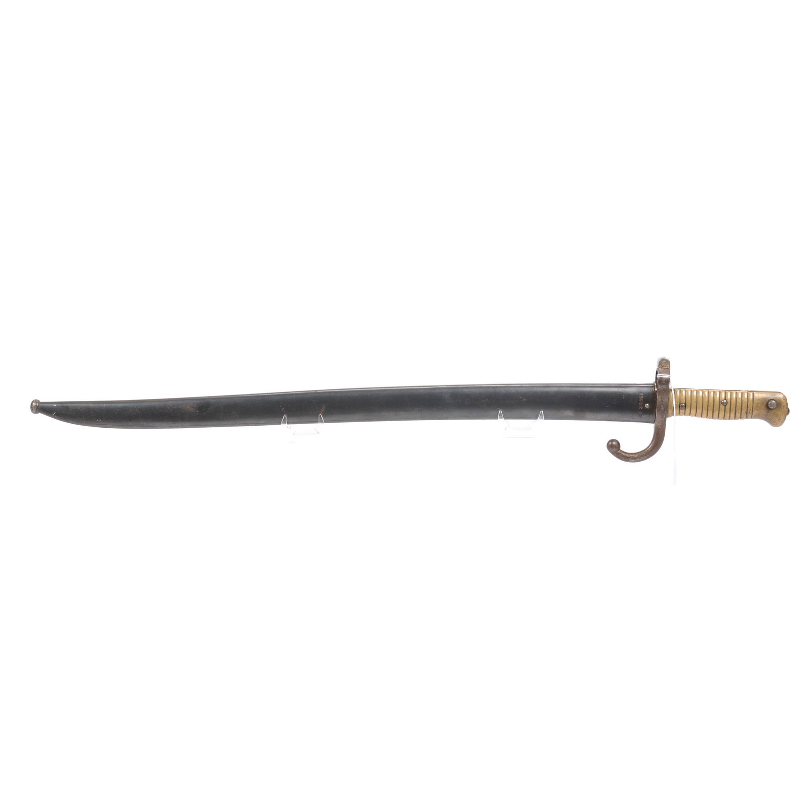 Vintage Bayonet/Sabre, French Chassepot M-1866: Vintage Bayonet/Sabre, French Chassepot M-1866, 28", 22.75" Blade Length, Serial Number on Guard is EG5235, Serial Number on Scabbard is AC34857; the Collection of Mrs. R. and the Late Dr. S. Alexande