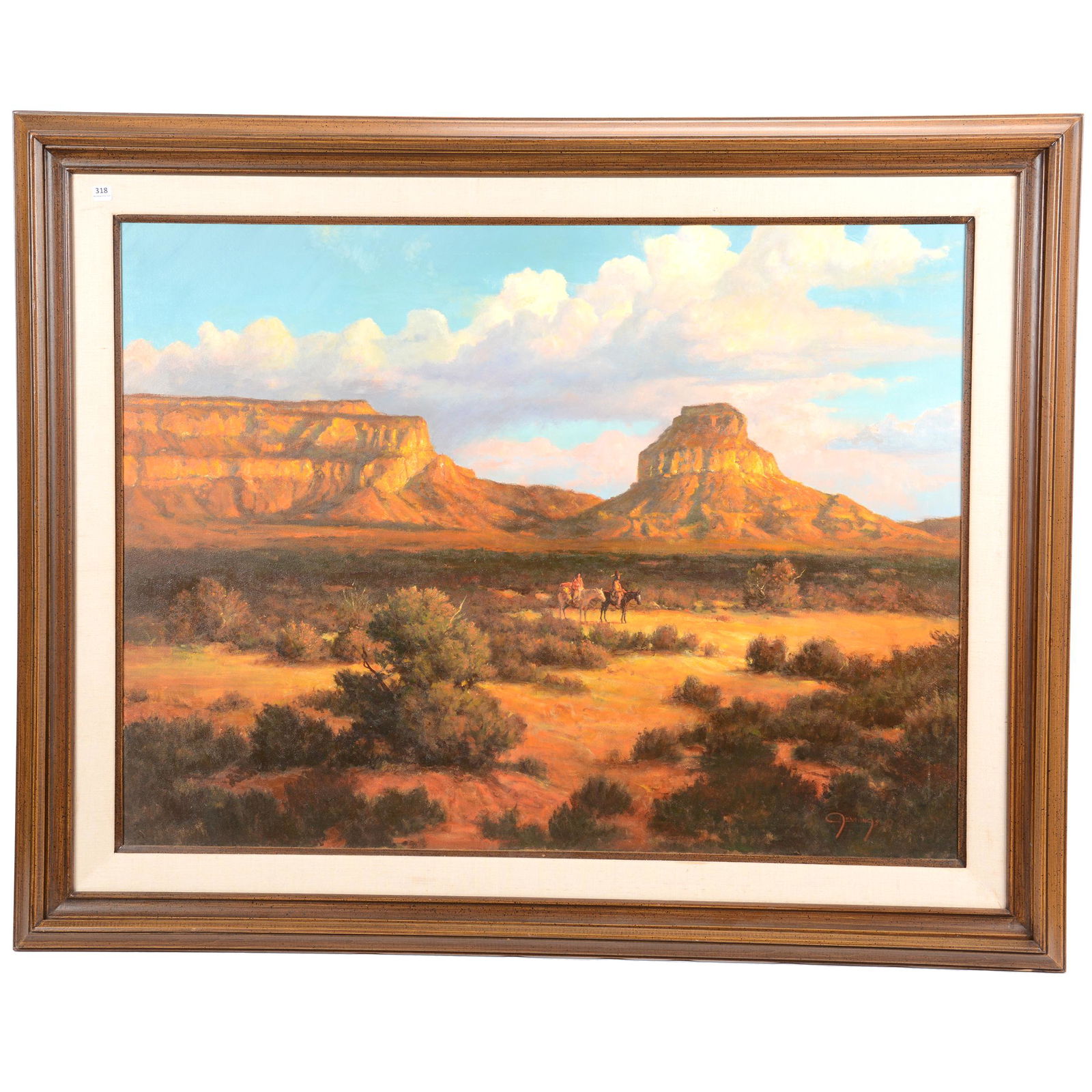 Original Oil on Canvas by William Scott Jennings: Original Oil on Canvas by William Scott Jennings, 30" X 40", Southwestern Scene Titled "Chaco Canyon" Dated 1981, Overall Frame Size is 39.5" X 49.5"; the Collection of Mrs. R. and the Late Dr. S. Ale