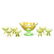 (1) Large Glass Pedestal Bowl & (7) Cups