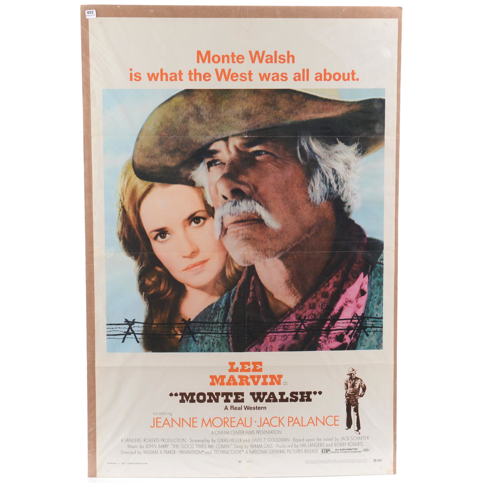 Vintage 1970 Movie Poster "Monte Walsh": Vintage 1970 Movie Poster "Monte Walsh", 41" X 27", An Original Movie Poster Meant Only for Display in Theaters, Never Printed in Large Quantities, Prior to 1985 All Real Movie Posters of this Size we