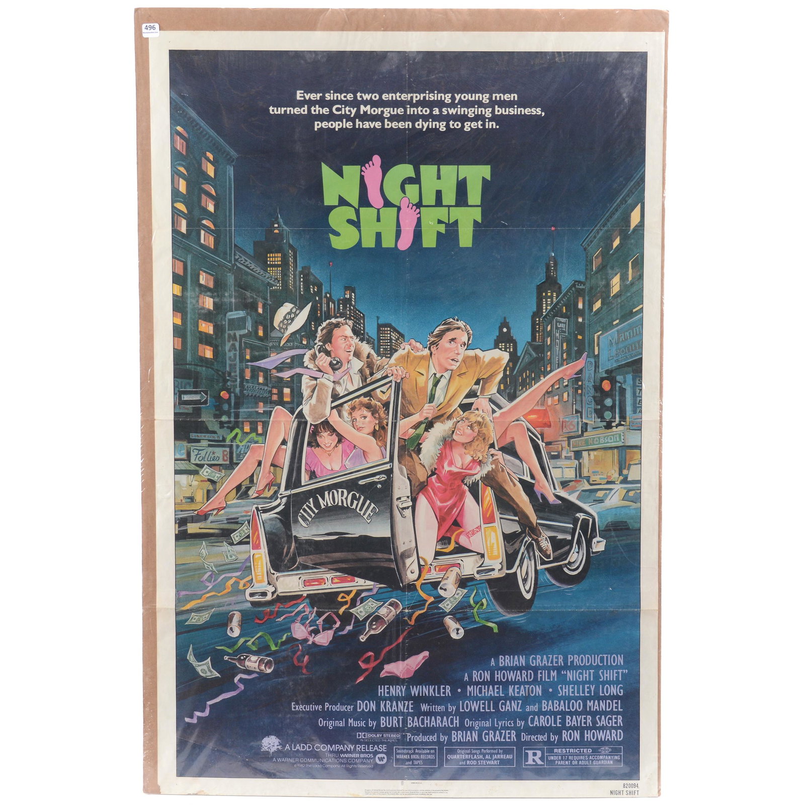 Vintage 1982 Movie Poster "Night Shift": Vintage 1982 Movie Poster "Night Shift", 41" X 27", An Original Movie Poster Meant Only for Display in Theaters, Never Printed in Large Quantities, Prior to 1985 All Real Movie Posters of this Size we