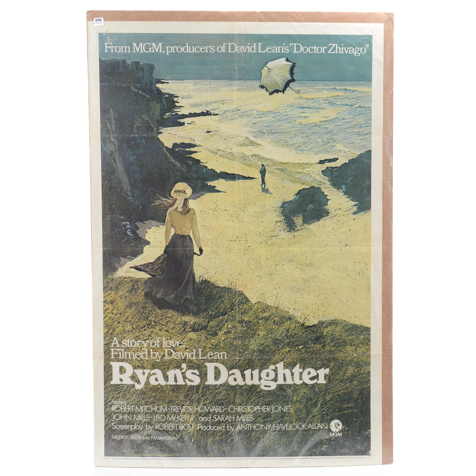 Vintage 1970 Movie Poster "Ryan's Daughter": Vintage 1970 Movie Poster "Ryan's Daughter", 41" X 27", An Original Movie Poster Meant Only for Display in Theaters, Never Printed in Large Quantities, Prior to 1985 All Real Movie Posters of this Siz