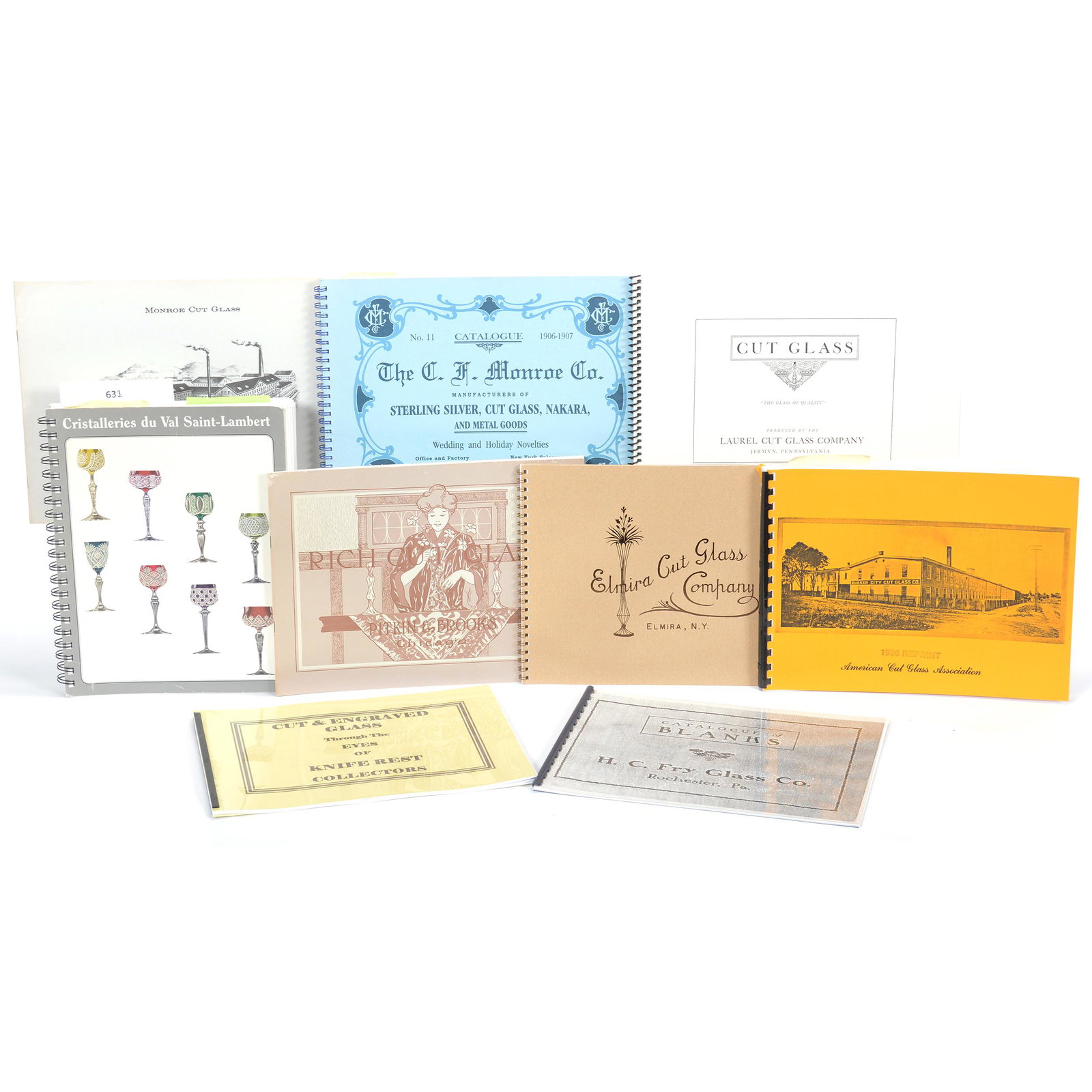 (9) ABCG Company Catalog Reprints by ACGA: (9) ABCG Company Catalog Reprints by ACGA, (1) Cristalleries Du Val Saint-Lambert, 1998, (1) Pitkin & Brooks Rich Cut Glass, (1) Elmira Cut Glass, (1) Quaker City Cut Glass, (1) Laurel Cut Glass, (1)