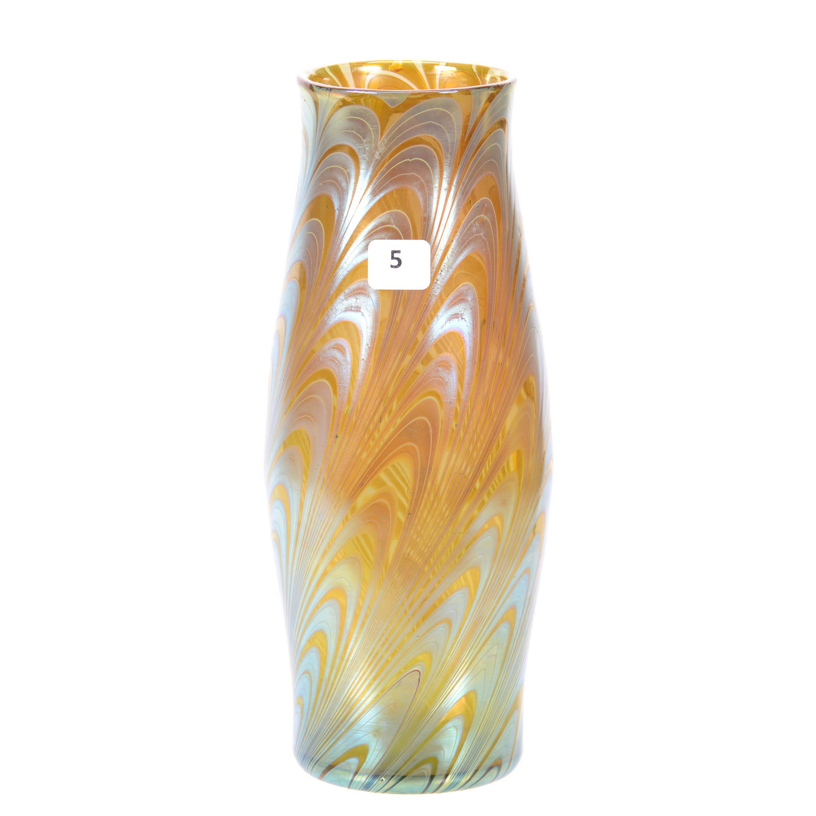 Vase Signed Loetz Austria: Vase Signed Loetz Austria, 10" x 4", Phaenomen #7624 Design, Nice Color and Iridescence, Private Collection