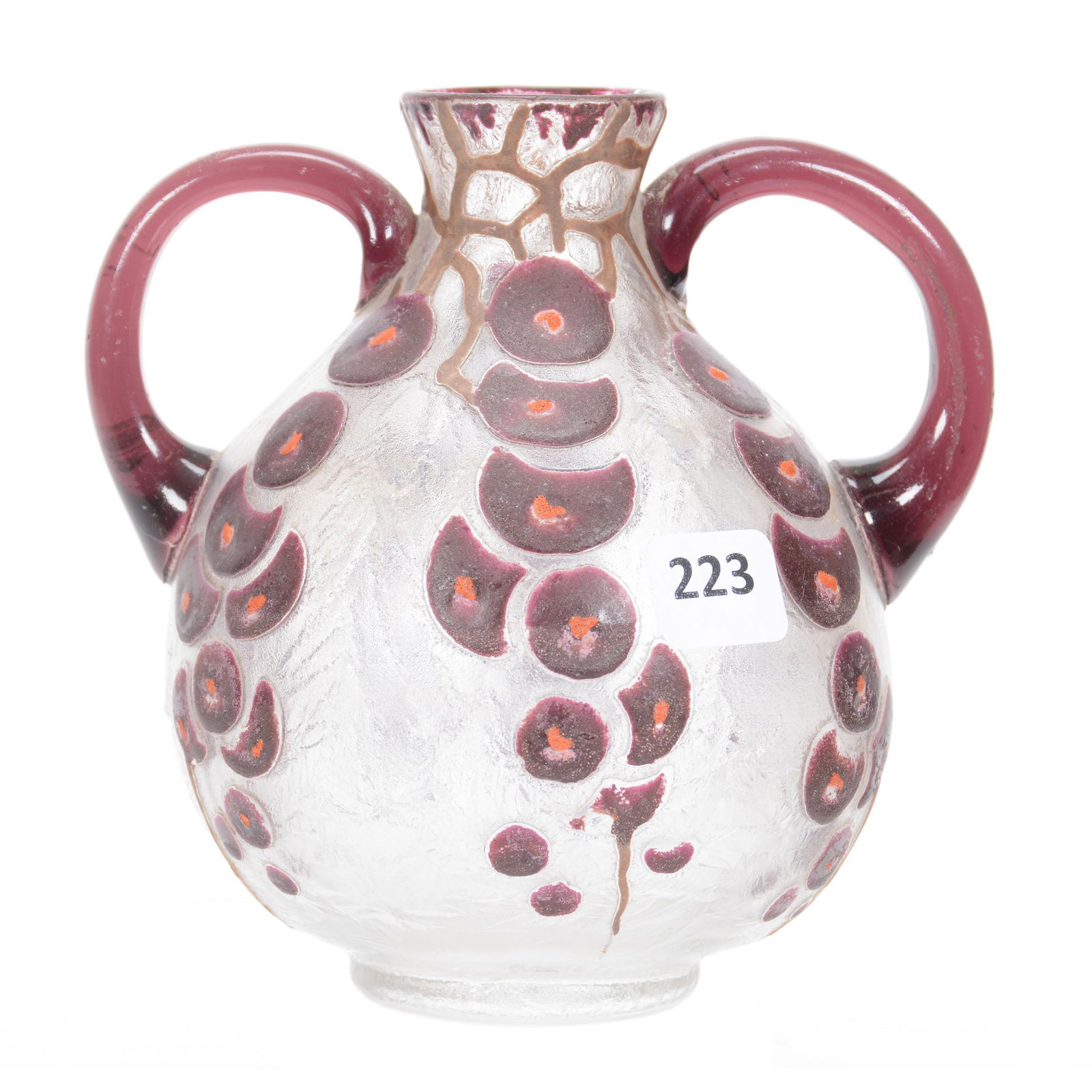 Vase, Two Handles, Cameo Art Glass Sep 26, 2020 Woody Auction LLC in KS