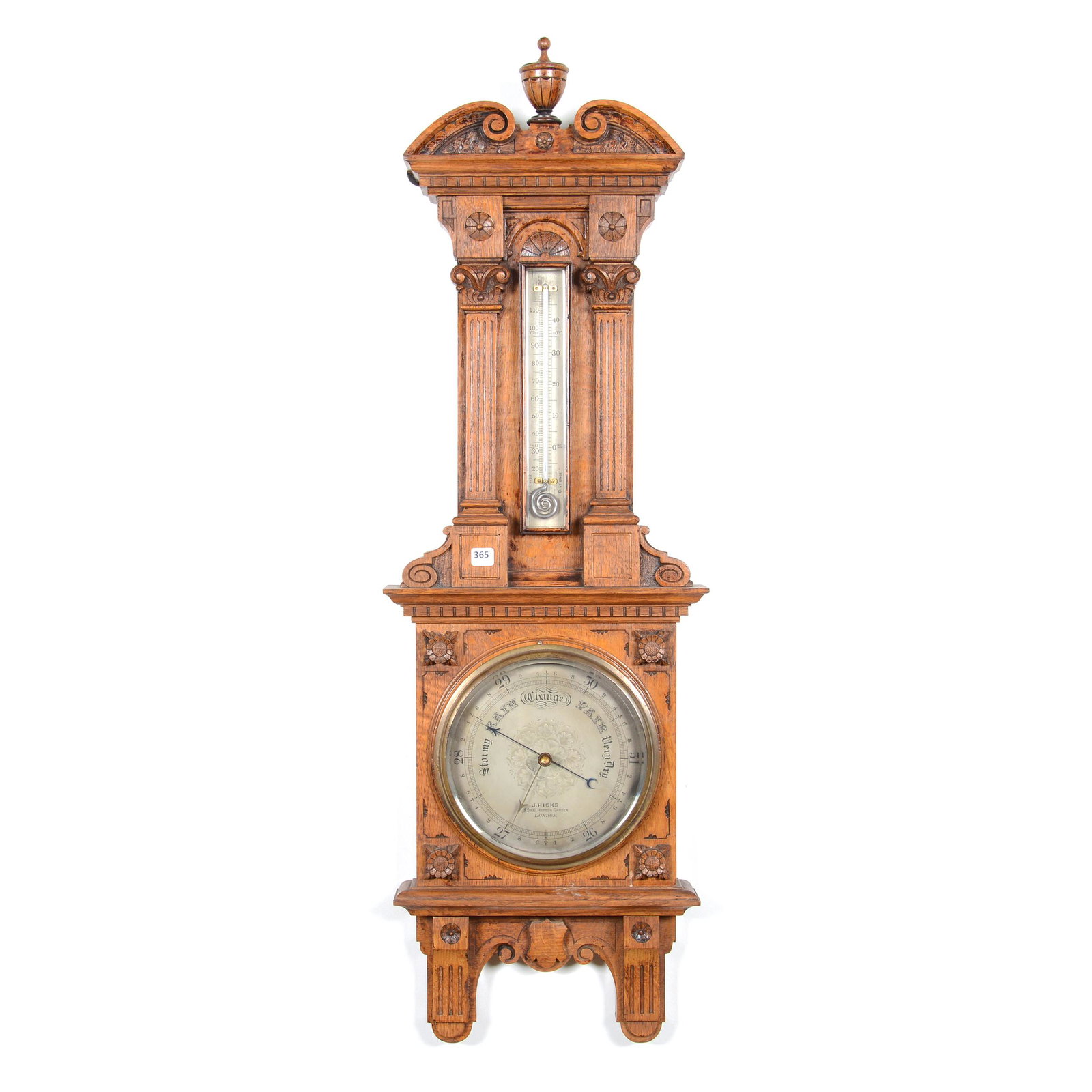 Wall Barometer/Thermometer, Wonderful Oak Case: Wall Barometer/Thermometer, Wonderful Oak Case, 39.5" x 12.5", West Coast Collection. UPDATED 9-23-20: This item will need to be picked up or professionally shipped within 14 days of the auction.