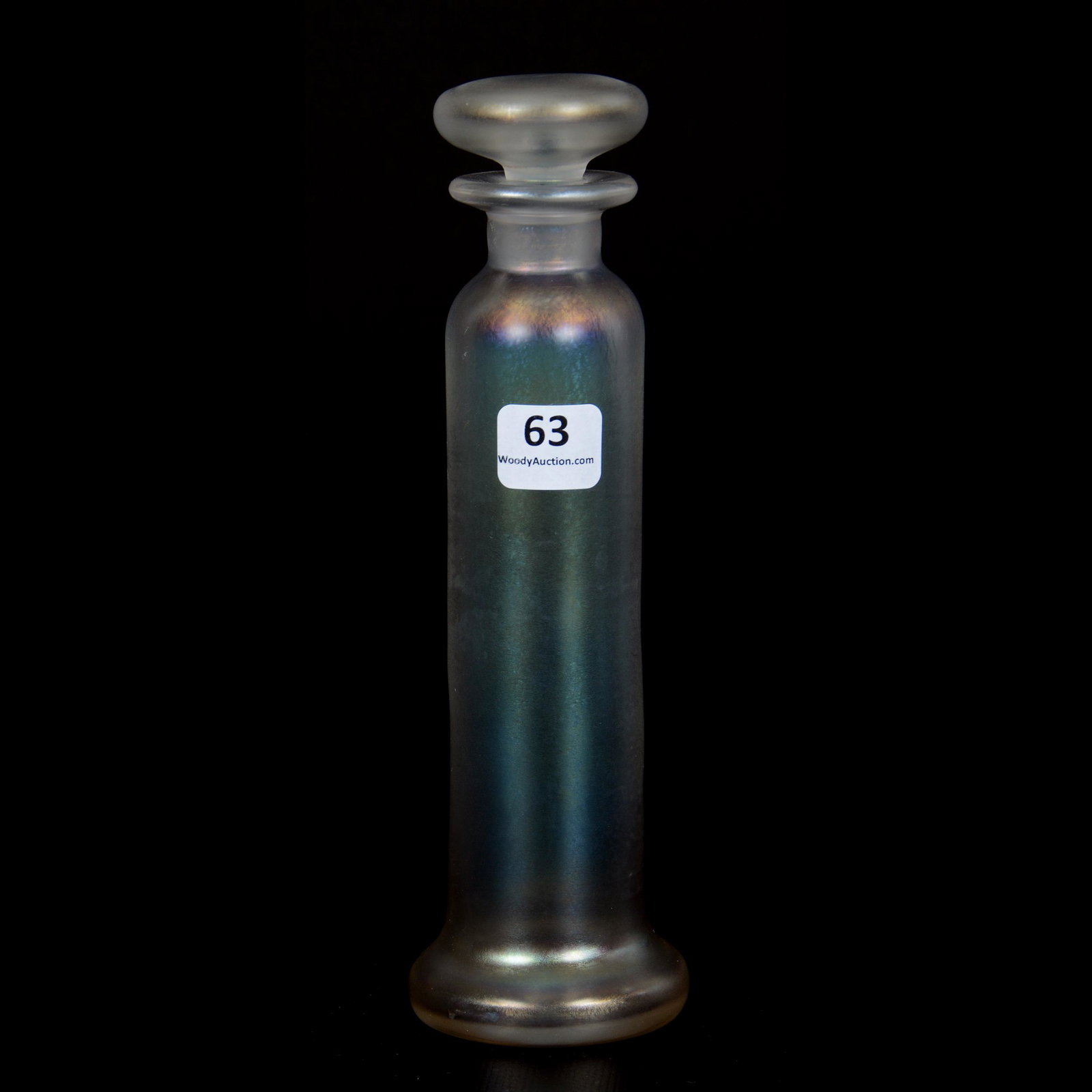 Perfume Bottle, Verre De Soie by Steuben: Perfume Bottle, Verre De Soie by Steuben, 7.75" x 2.25", Nice Fitted Stopper, Good Color, The Estate of Les Hamilton