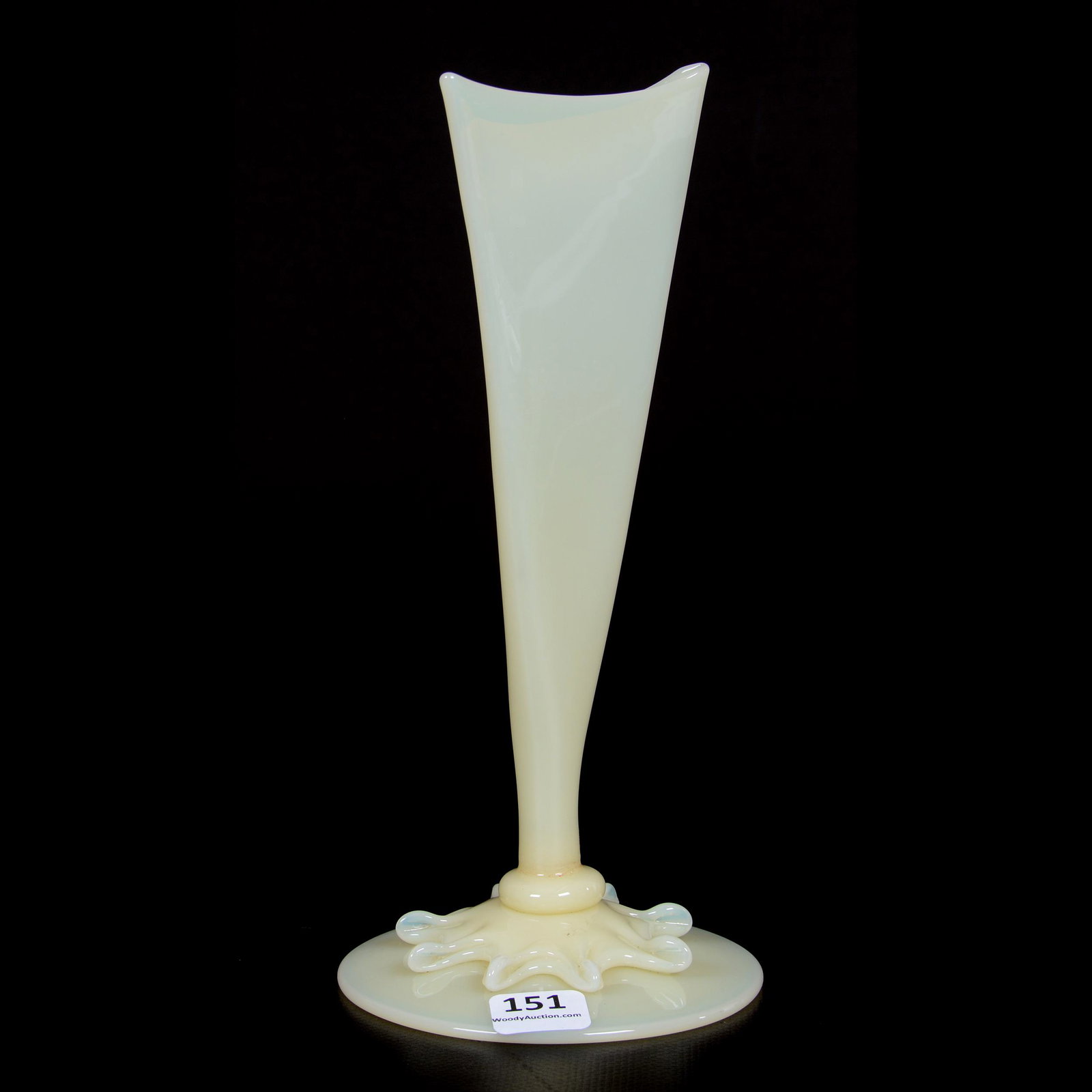 Bud Vase by Steuben, Ivory-Colored: Bud Vase by Steuben, Ivory-colored, 8.75" x 4", The Estate of Les Hamilton