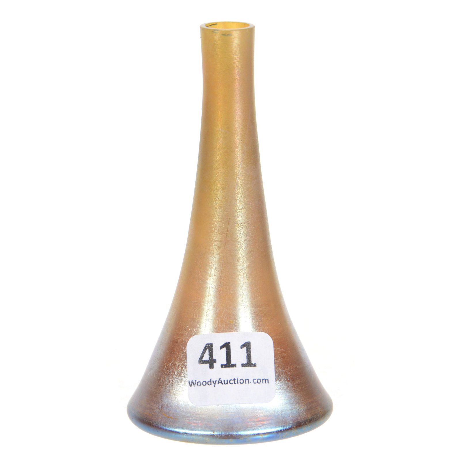 Bud Vase Signed "L.C. Tiffany-Favrile #3806K: Bud Vase Signed "L.C. Tiffany-Favrile", #3806K, 4", Gold Iridescence, The Estate of Les Hamilton