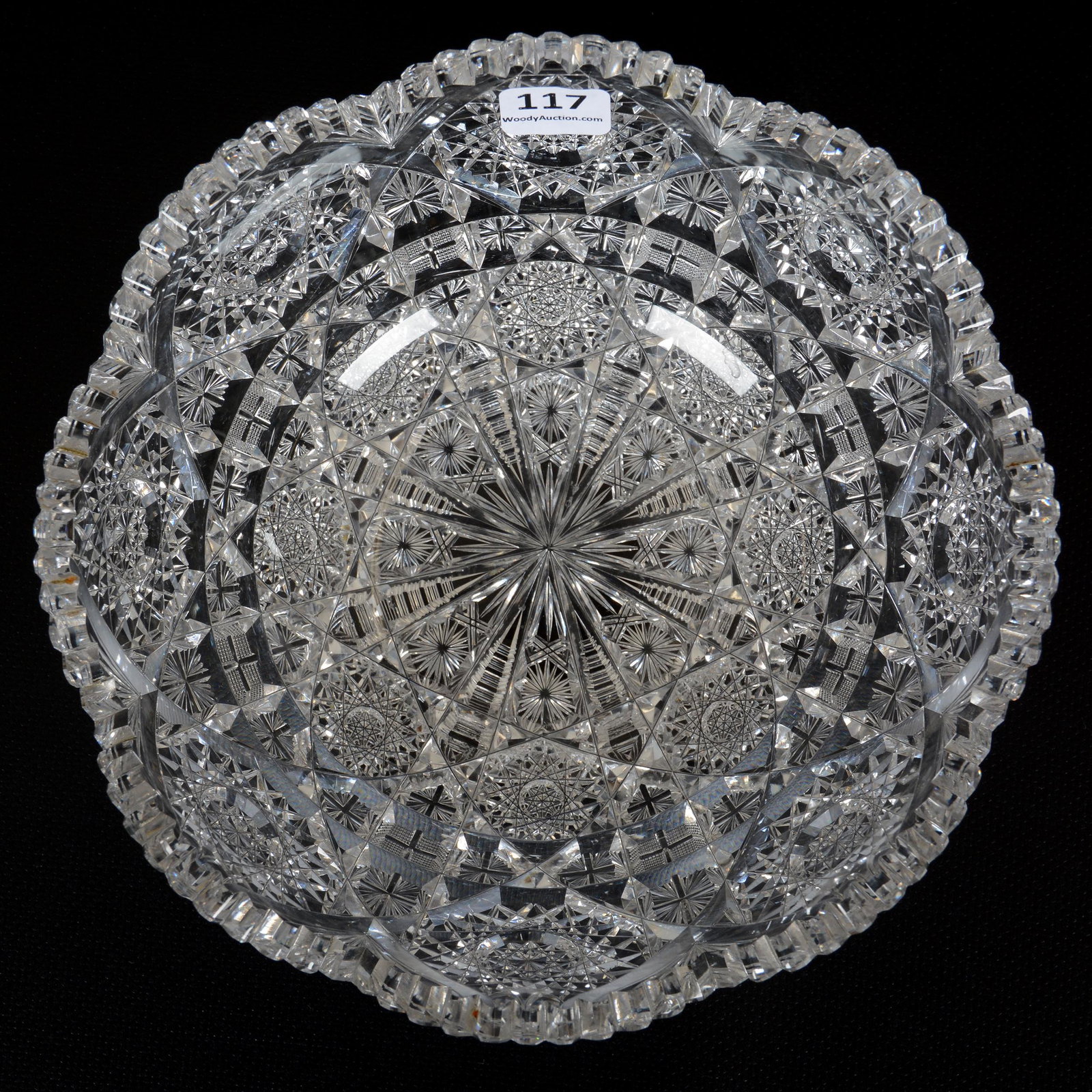 Bowl, ABCG, Catalpa Pattern by Pairpoint: Bowl, American Brilliant Cut Glass, Catalpa Pattern by Pairpoint, 3.25" x 7.75", Private Collection, MO