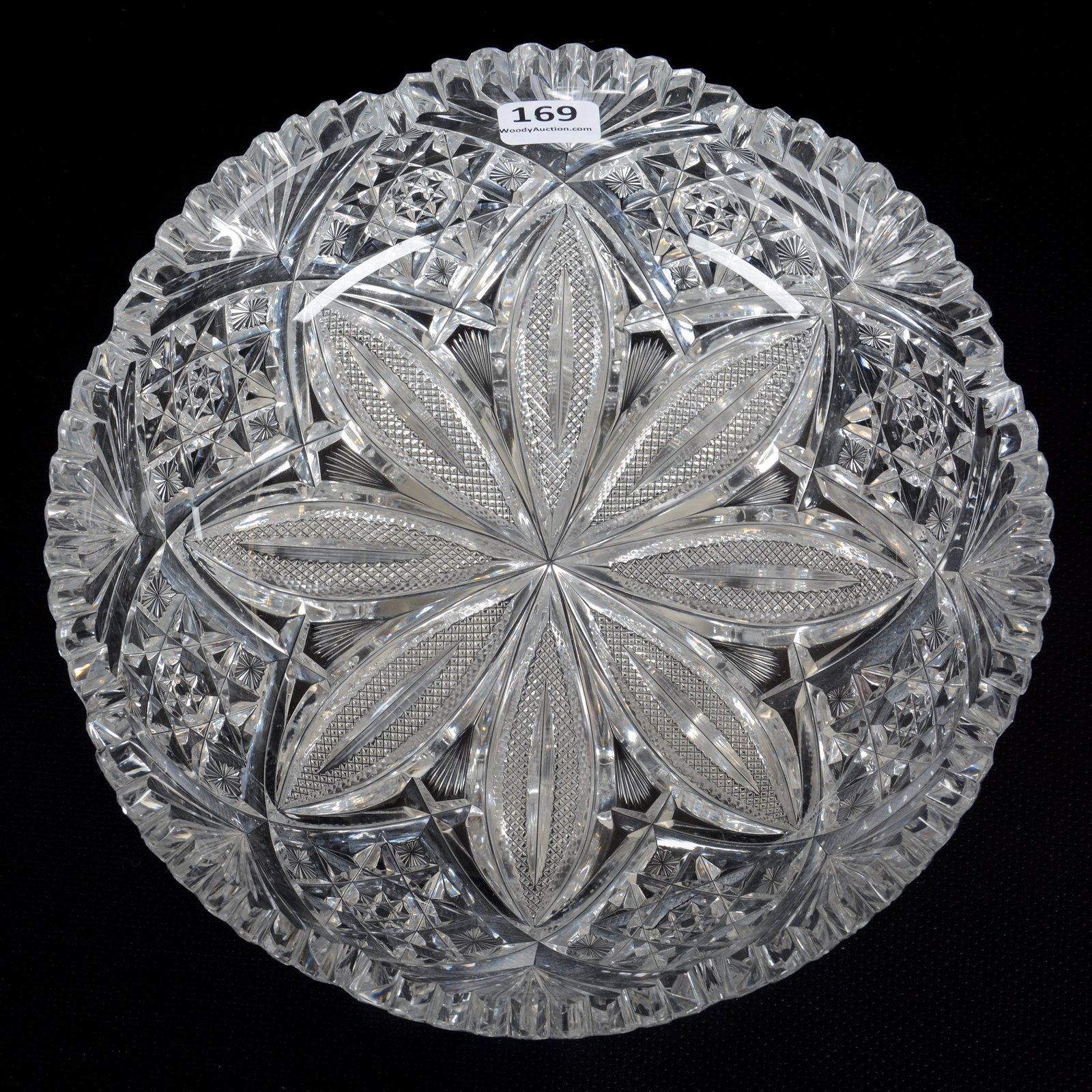 Low Bowl, ABCG, Venetian Pattern by Hawkes: Low Bowl, American Brilliant Cut Glass, Venetian Pattern by Hawkes, 2.25" x 8.25", Patent 1890, The Ernest and Barbara Ramsay Collection