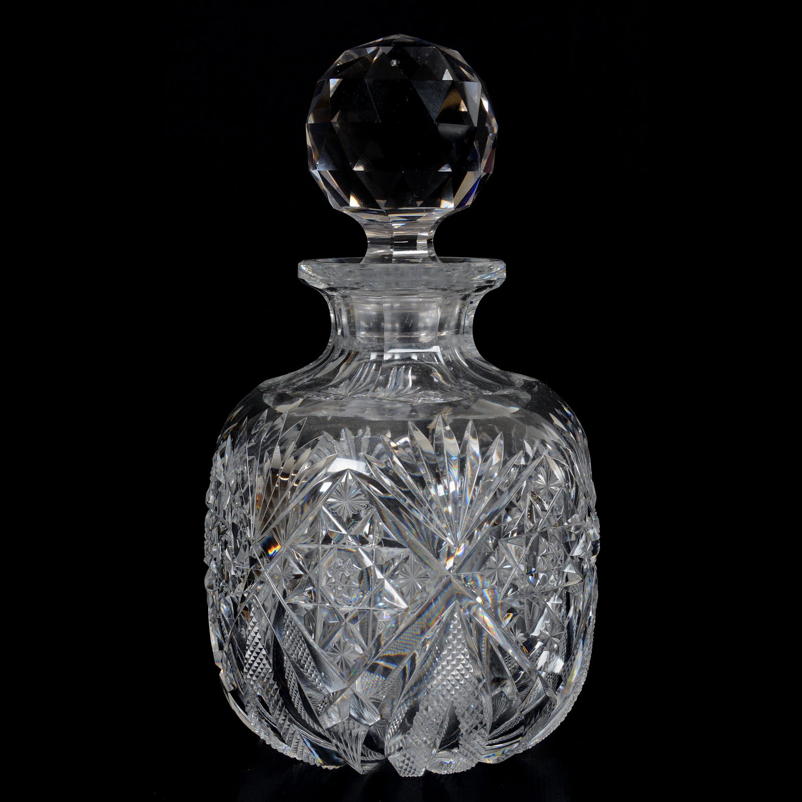 Cologne Bottle, ABCG, Venetian Pattern by Hawkes: Cologne Bottle, American Brilliant Cut Glass, Venetian Pattern by Hawkes, 7.75" x 4", Patent 1890, The Ernest and Barbara Ramsay Collection