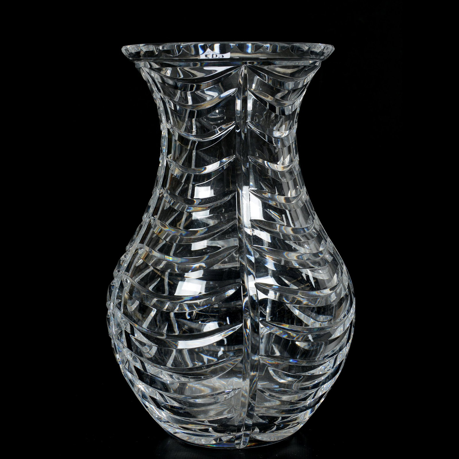 Royal Brierley Vase Signed Tiffany & Company: Royal Brierley Vase Signed Tiffany & Company, 10" x 6.5", Swag Pattern, Late 20th Century, The Ernest and Barbara Ramsay Collection