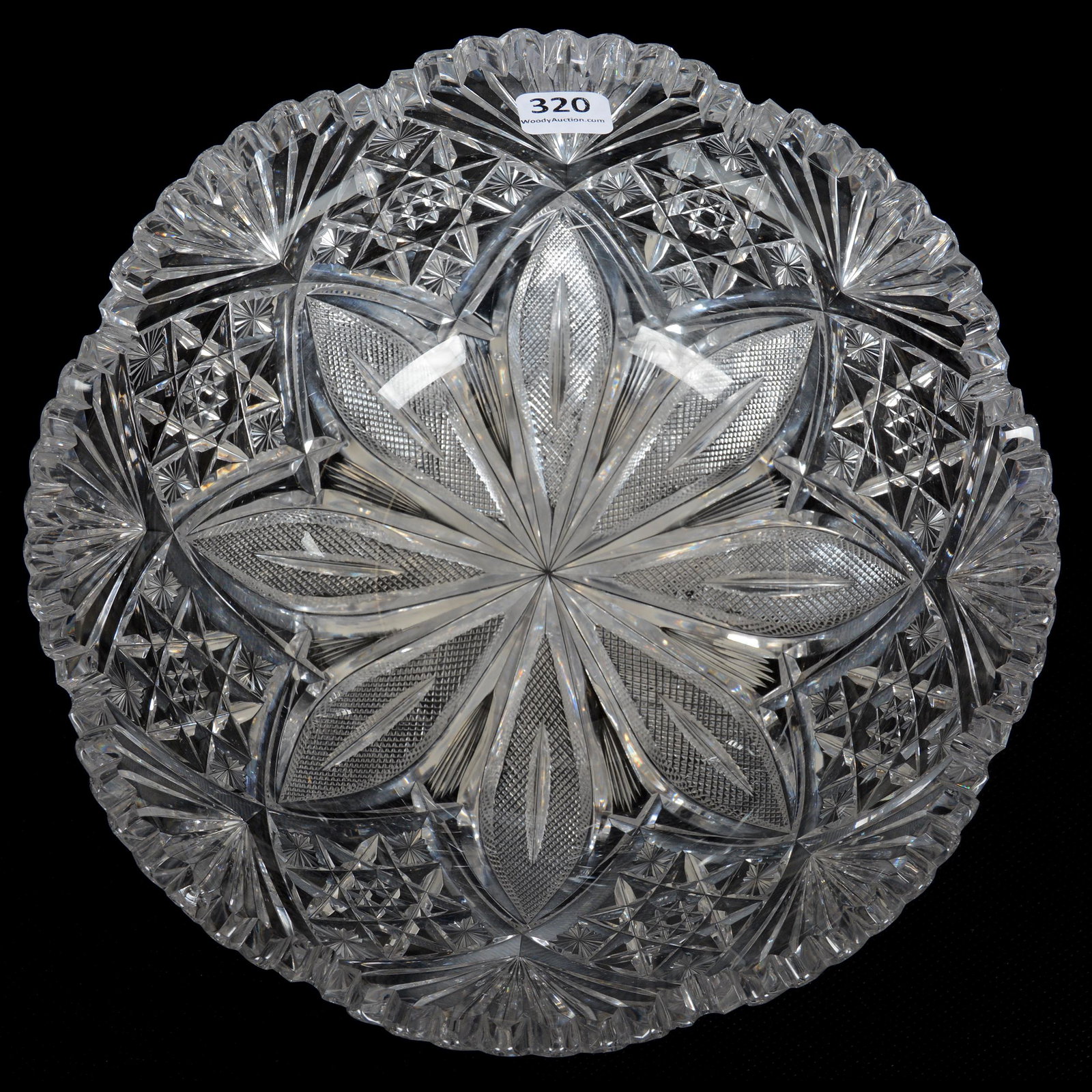 Bowl, ABCG, Venetian Pattern by Hawkes: Bowl, American Brilliant Cut Glass, Venetian Pattern by Hawkes, 4" x 9.25", Pattern Patent 1890, The Ernest and Barbara Ramsay Collection