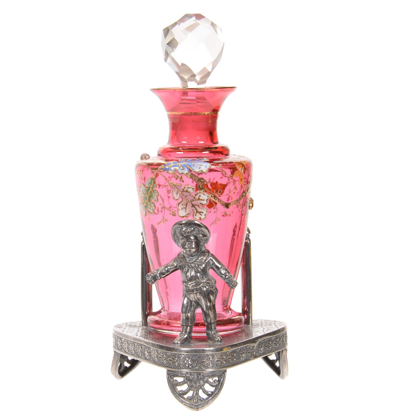 Victorian Perfume, Cranberry Moser Style Bottle (1 of 4)