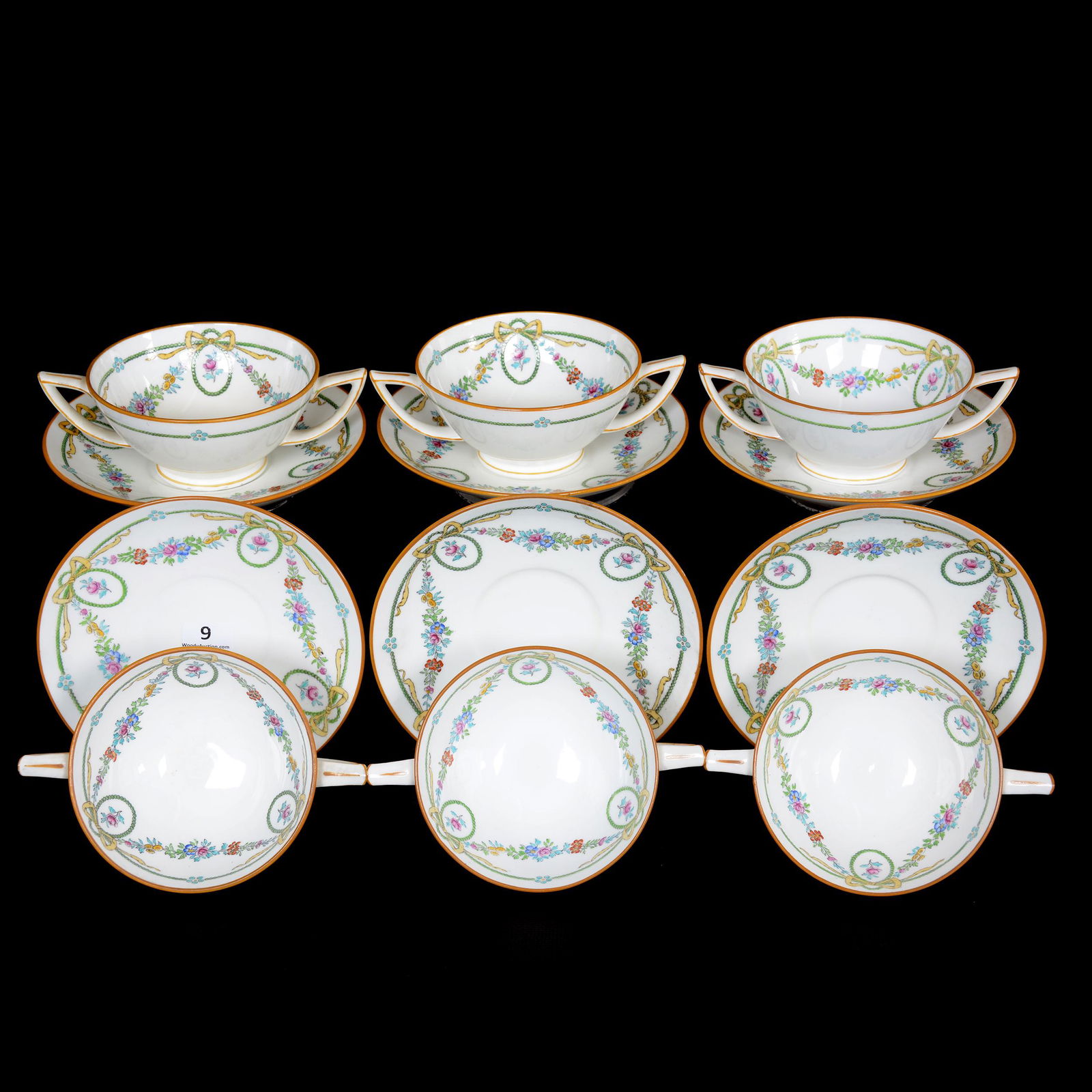 (6) Boullion Cups/Saucers Marked Minton (1 of 4)