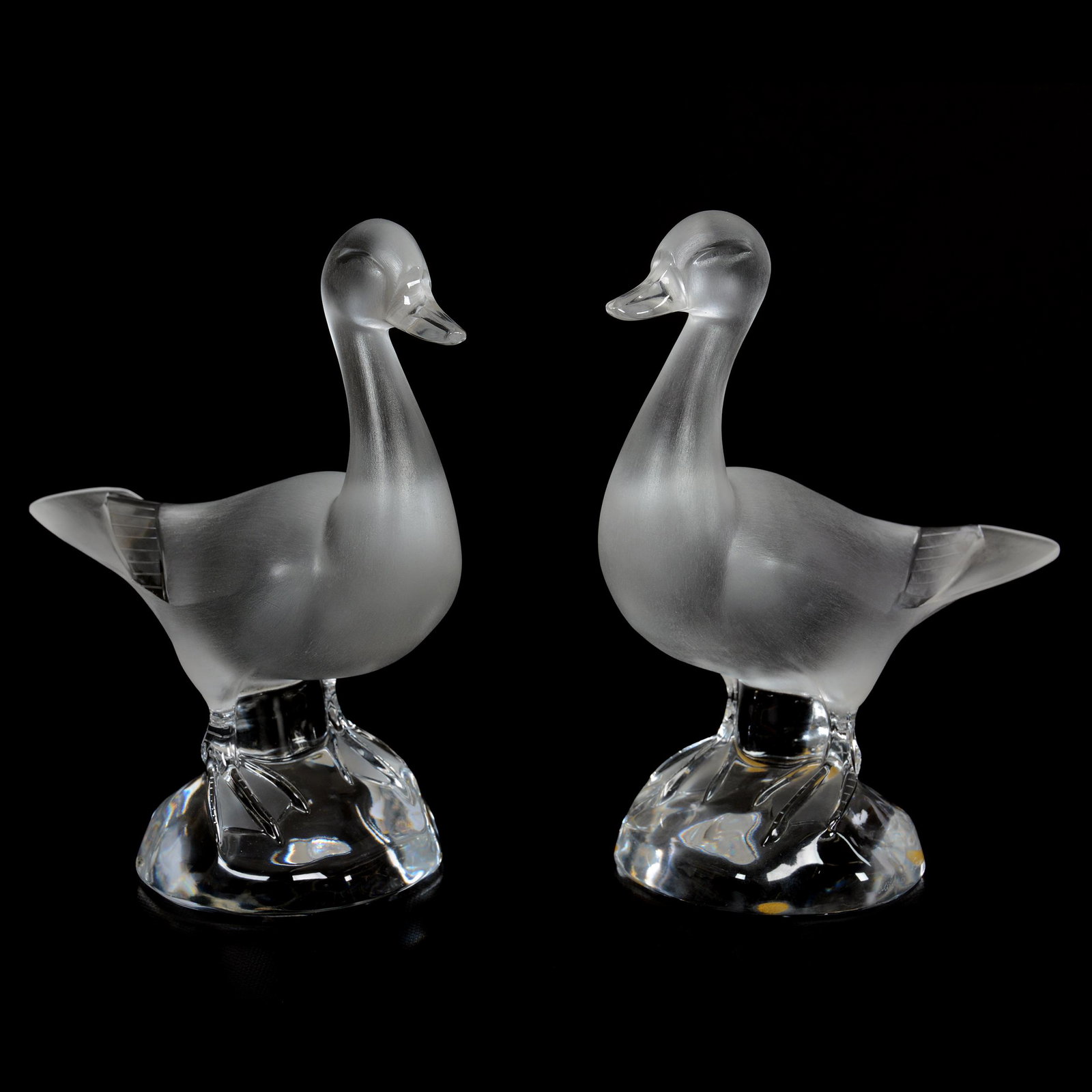 (2) Figures Signed Lalique France, Duck (1 of 3)