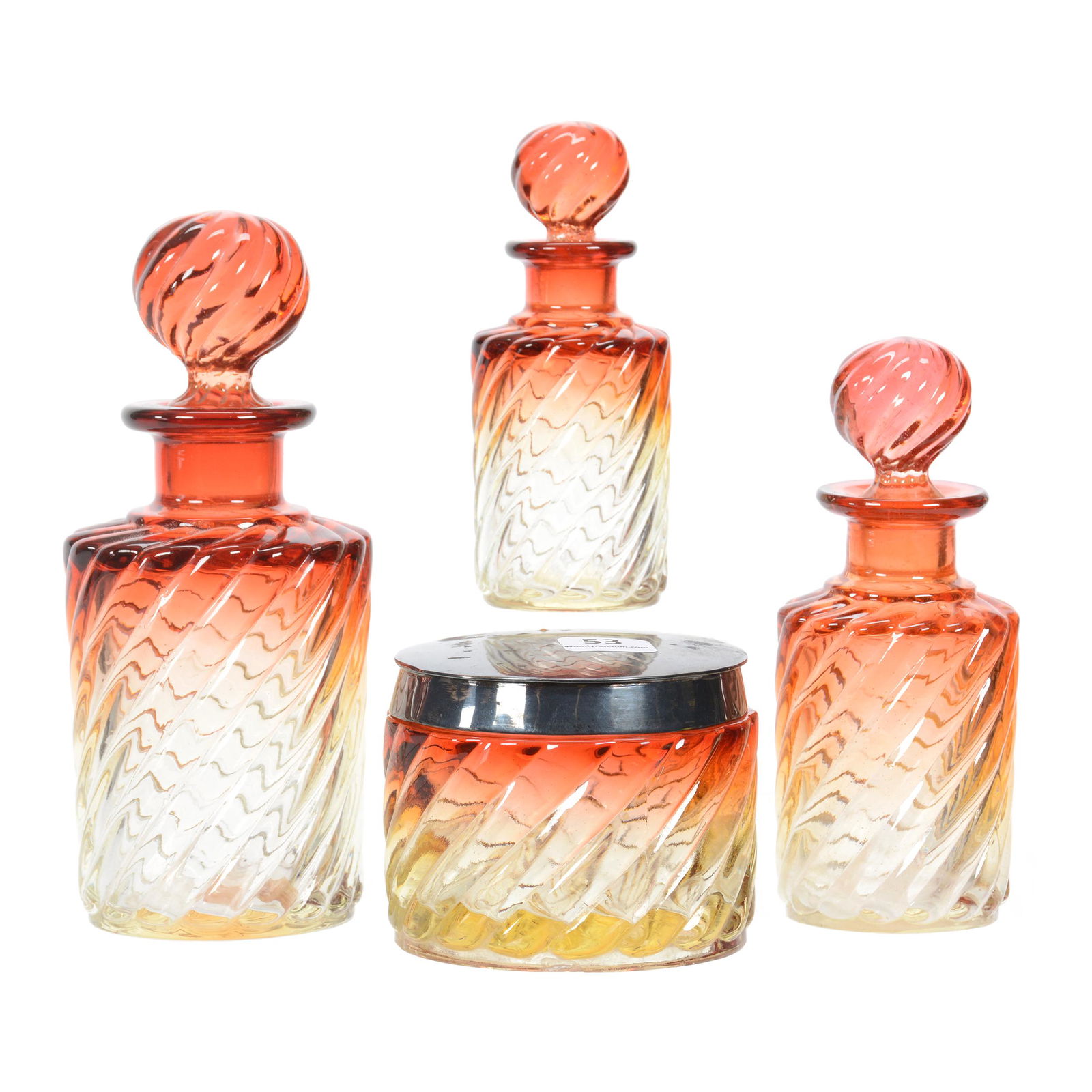 (4) Baccarat Rose Tiente Items, Swirl Mold (1 of 5)