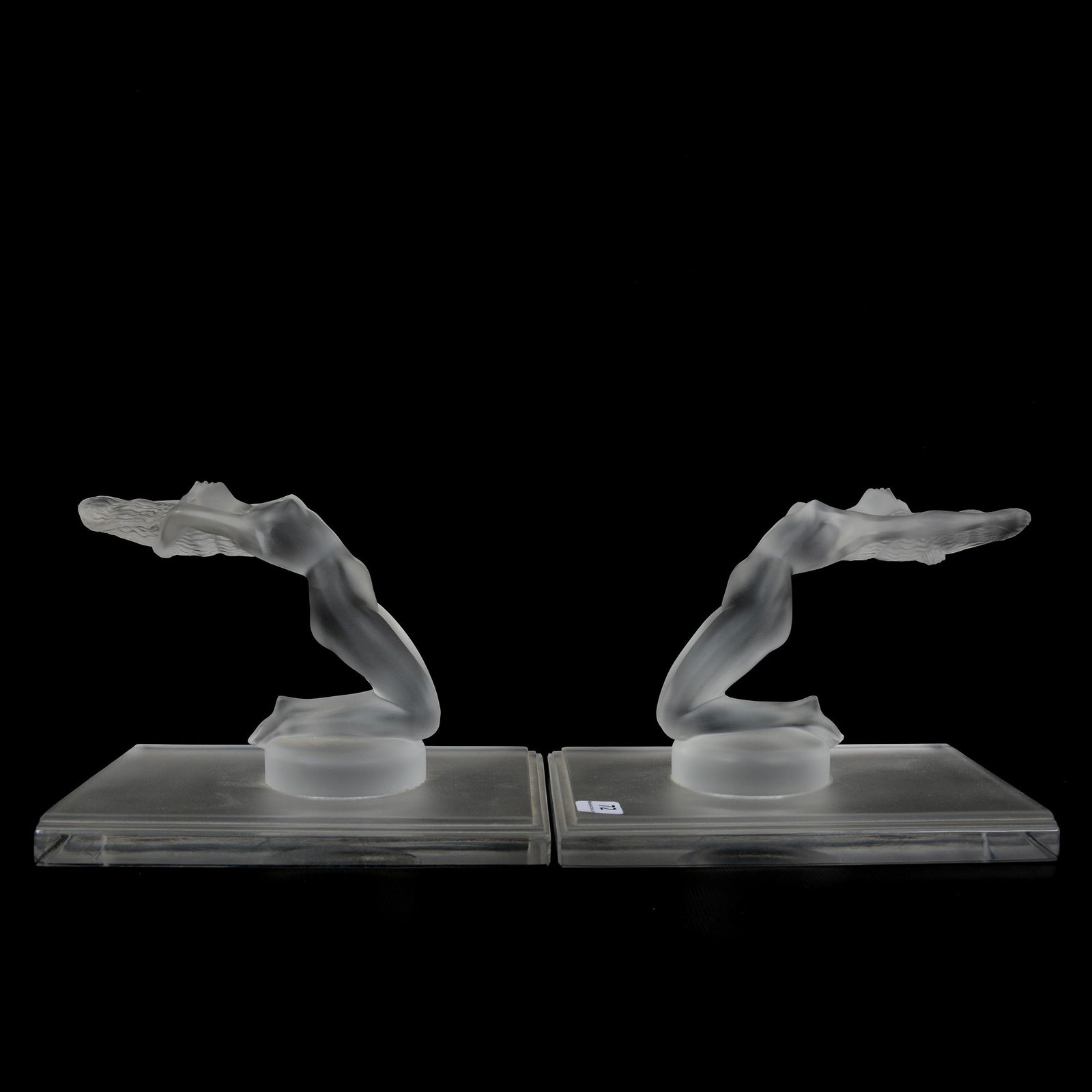 Pair Bookends Signed Lalique France (1 of 3)