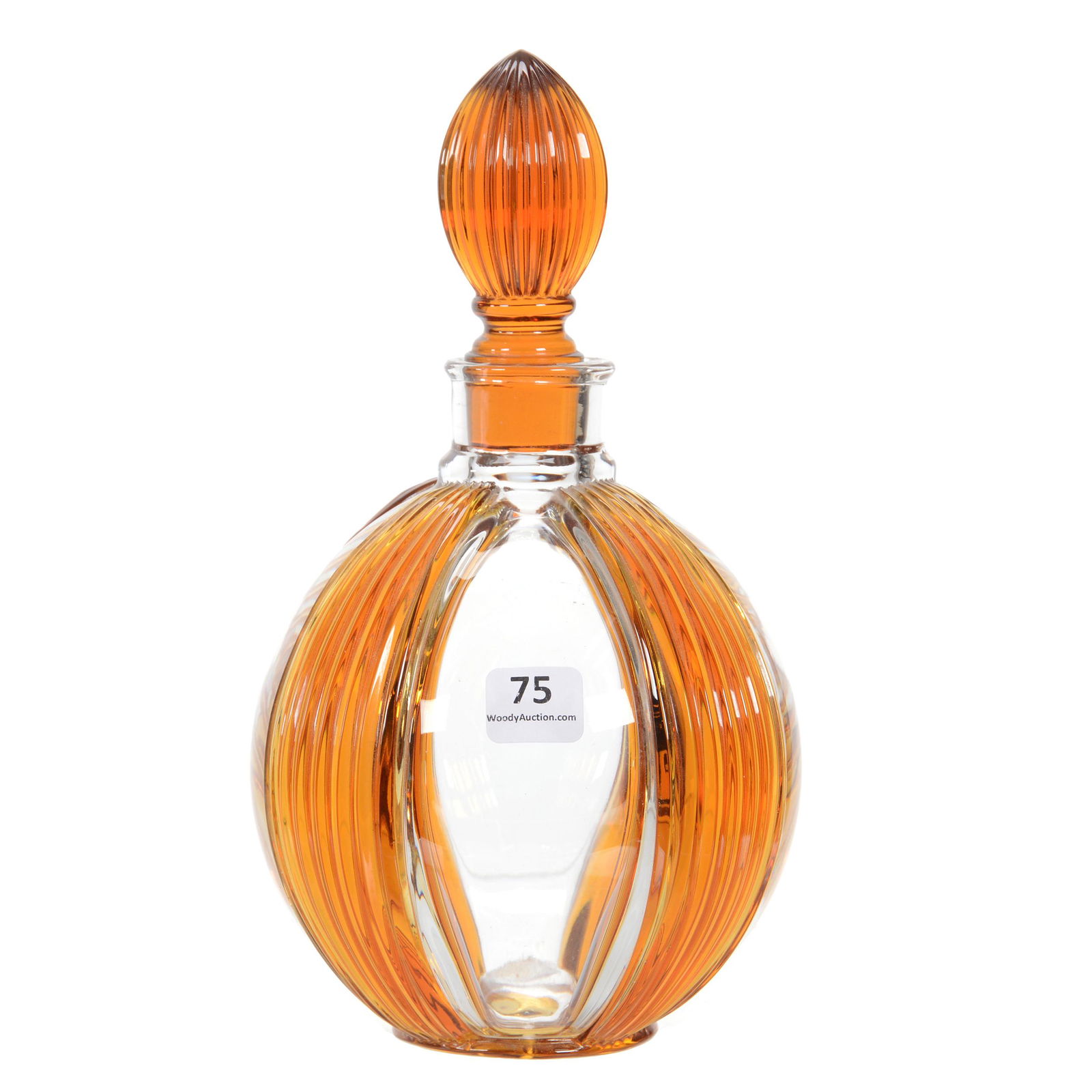 Cologne Bottle, French, Amber and Clear Art Glass (1 of 4)