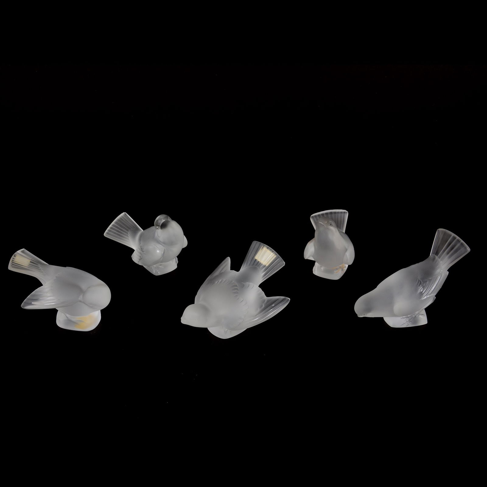 (5) Bird Figures Signed Lalique France (1 of 3)