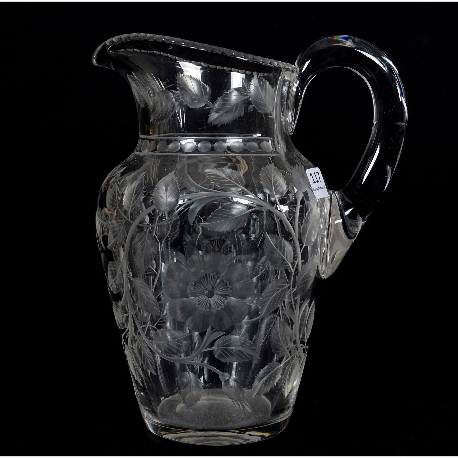 Pitcher Signed Tuthill Wild Rose Pattern, American (1 of 3)