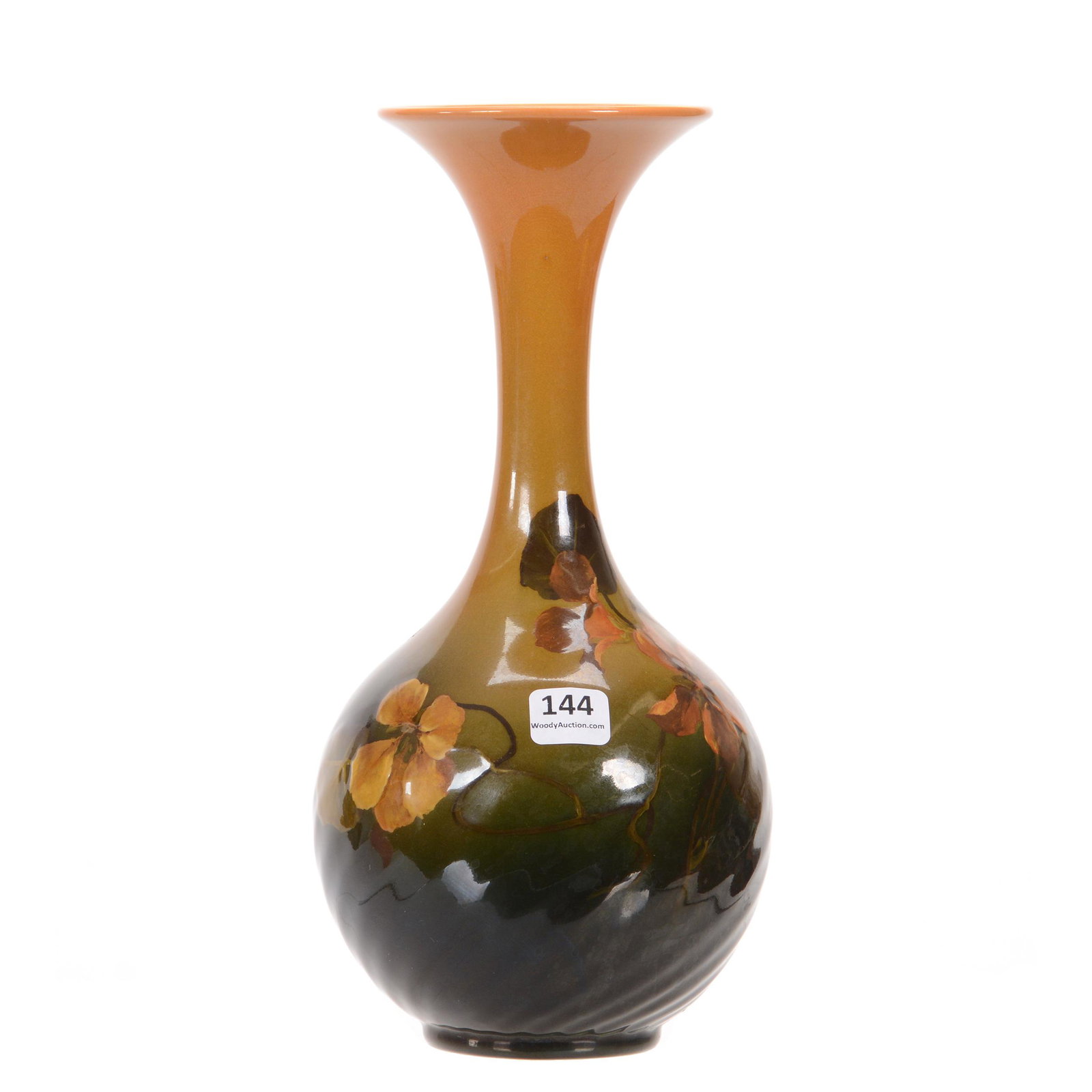 Vase Marked "Rookwood 817C" Art Pottery: Vase Marked "Rookwood 817C" Art Pottery, 10.5" x 5", Dated 1895, Artist Marked by Amelia B. Sprague, Green and Brown Tones with Floral Decor, The Doyle and Mary Jane Fair Collection, KS