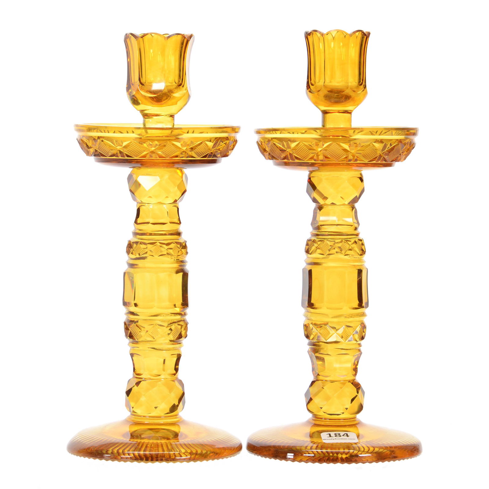 Pair Candlesticks, Brilliant Period Cut Glass, Color (1 of 4)