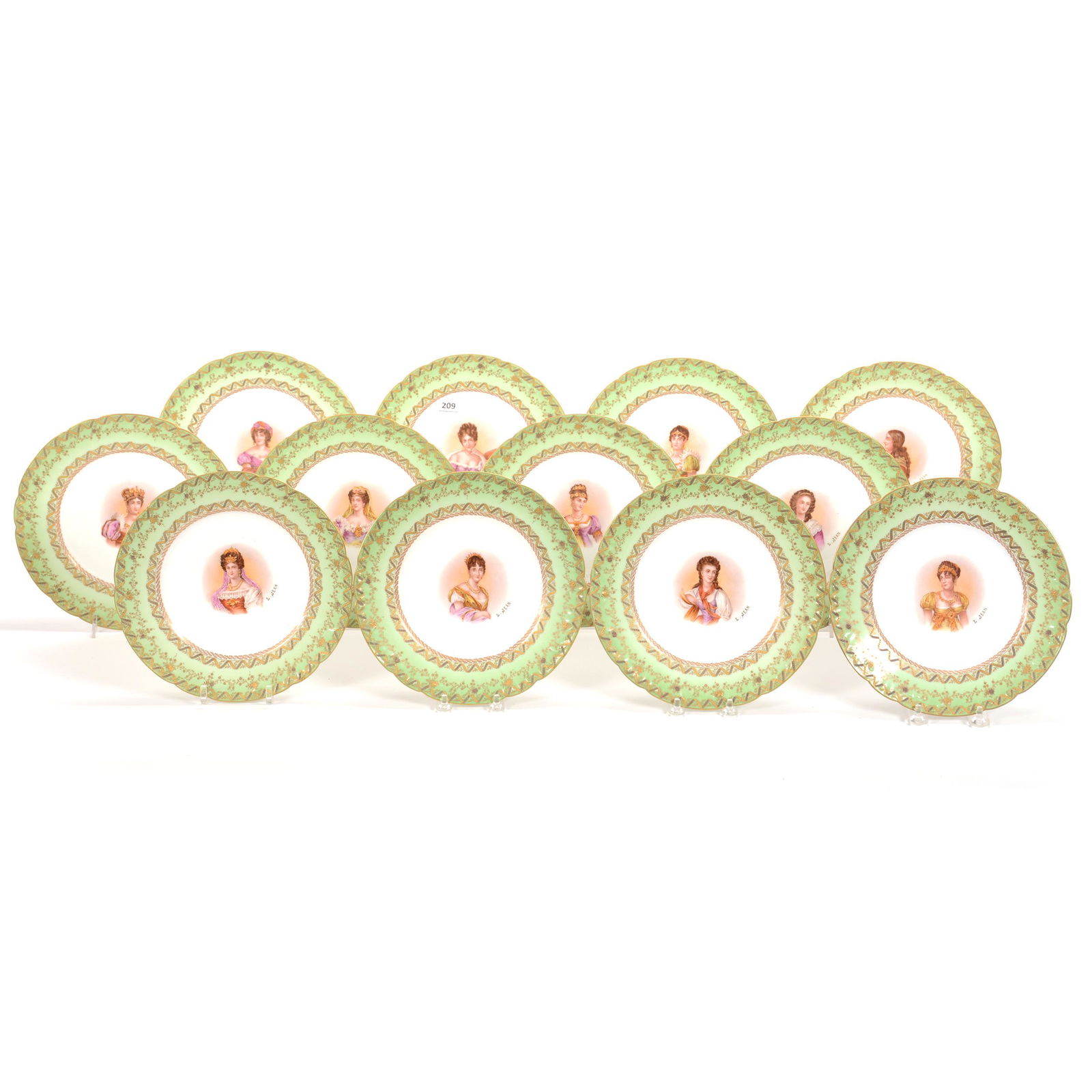 (12) Plates, Unmarked Limoges, Artist Signed (1 of 8)