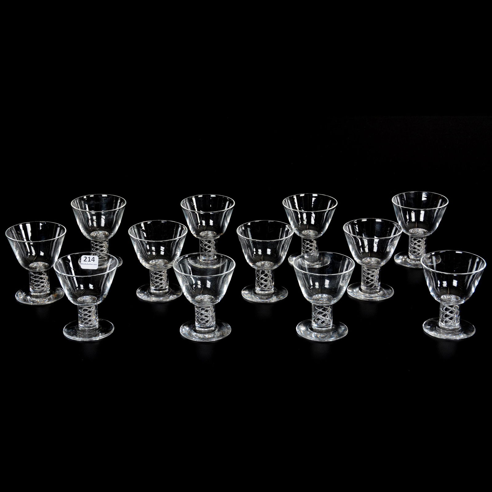 (12) Stems by Steuben, Clear with Air Twist Stems (1 of 4)