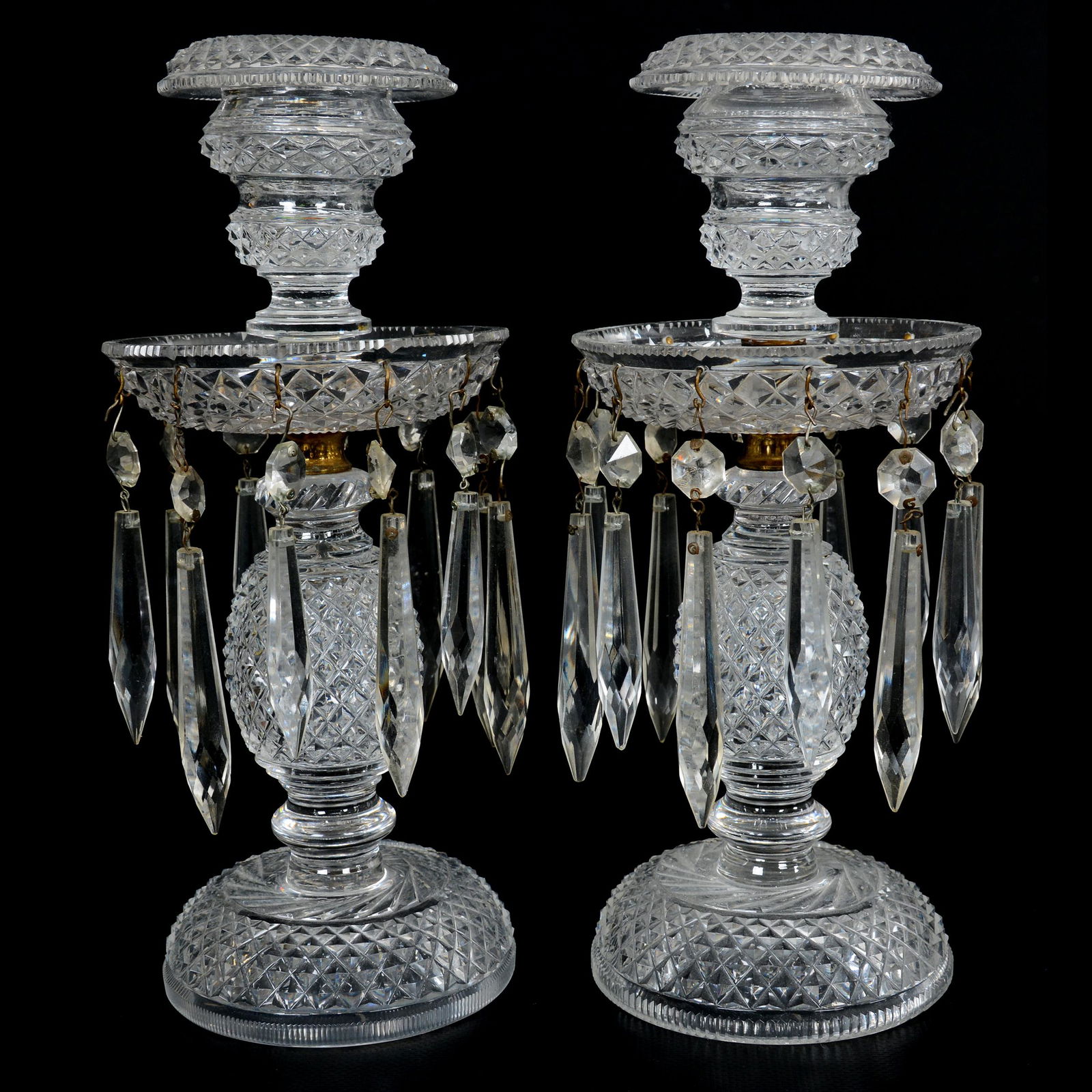 Pair Candle Lustres, Waterford Style (1 of 2)