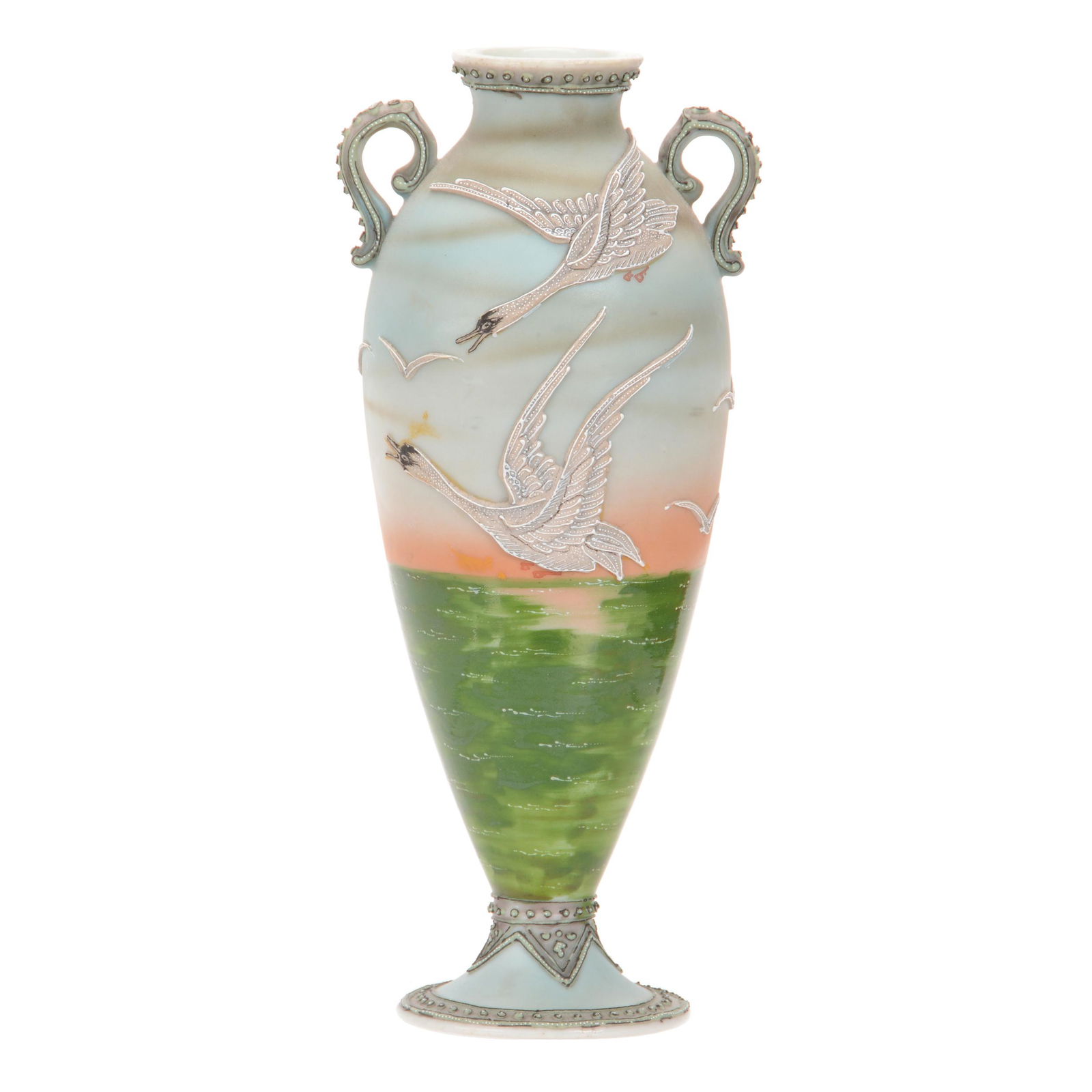 Pedestal Vase, Two Handles, Royal Moriye Nippon (1 of 3)