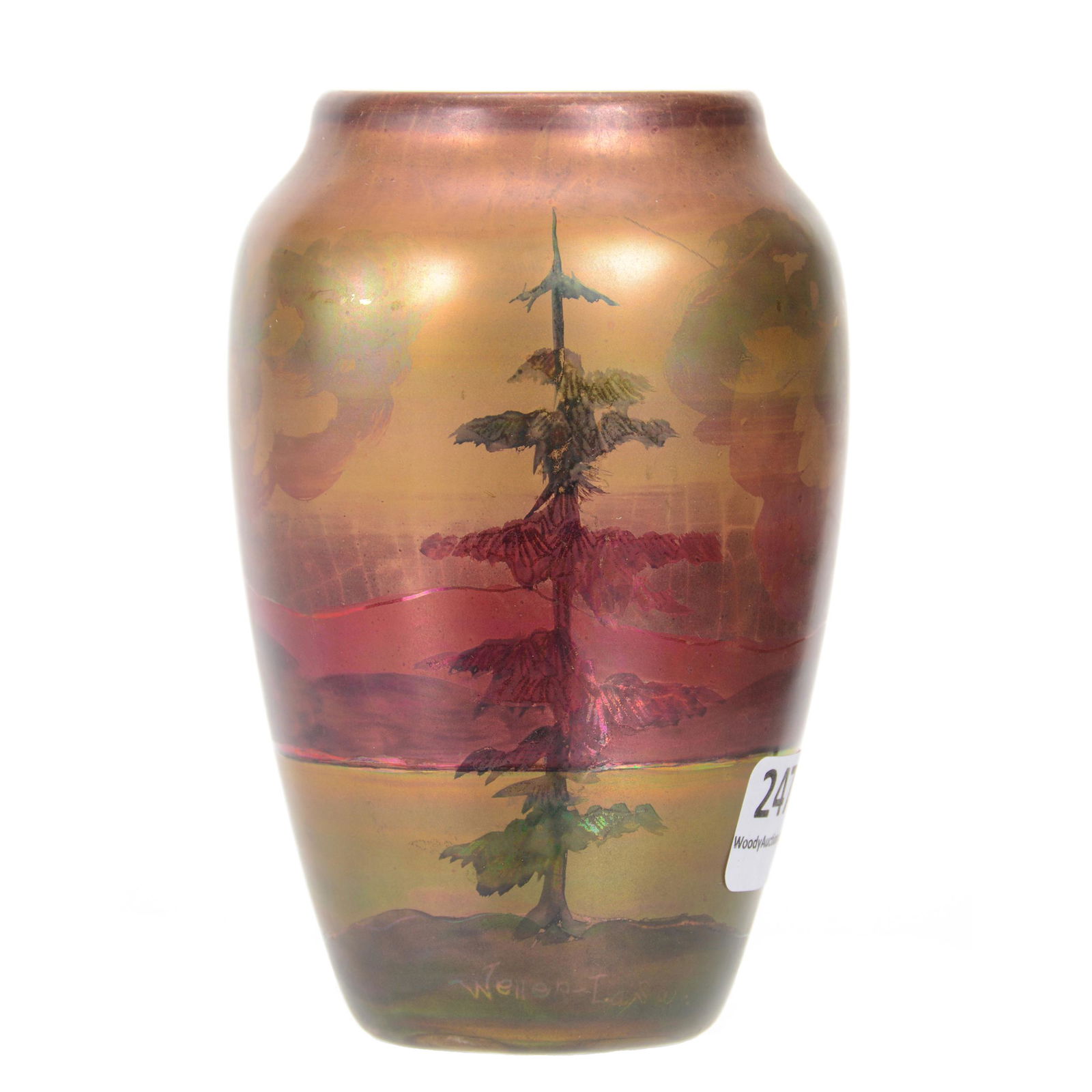 Vase, Unmarked Weller Lasa Art Pottery (1 of 4)