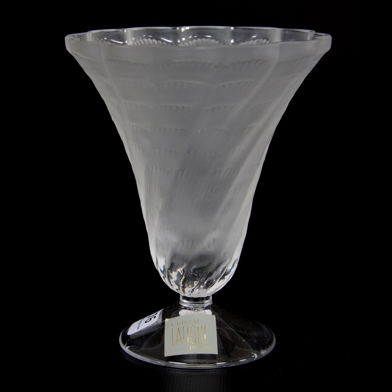 Footed Vase Signed Lalique France, Lucie Pattern (1 of 3)