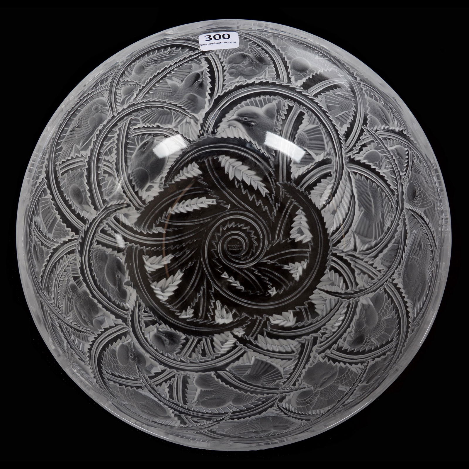 Bowl Signed Lalique France, Pinson Birds Pattern (1 of 4)