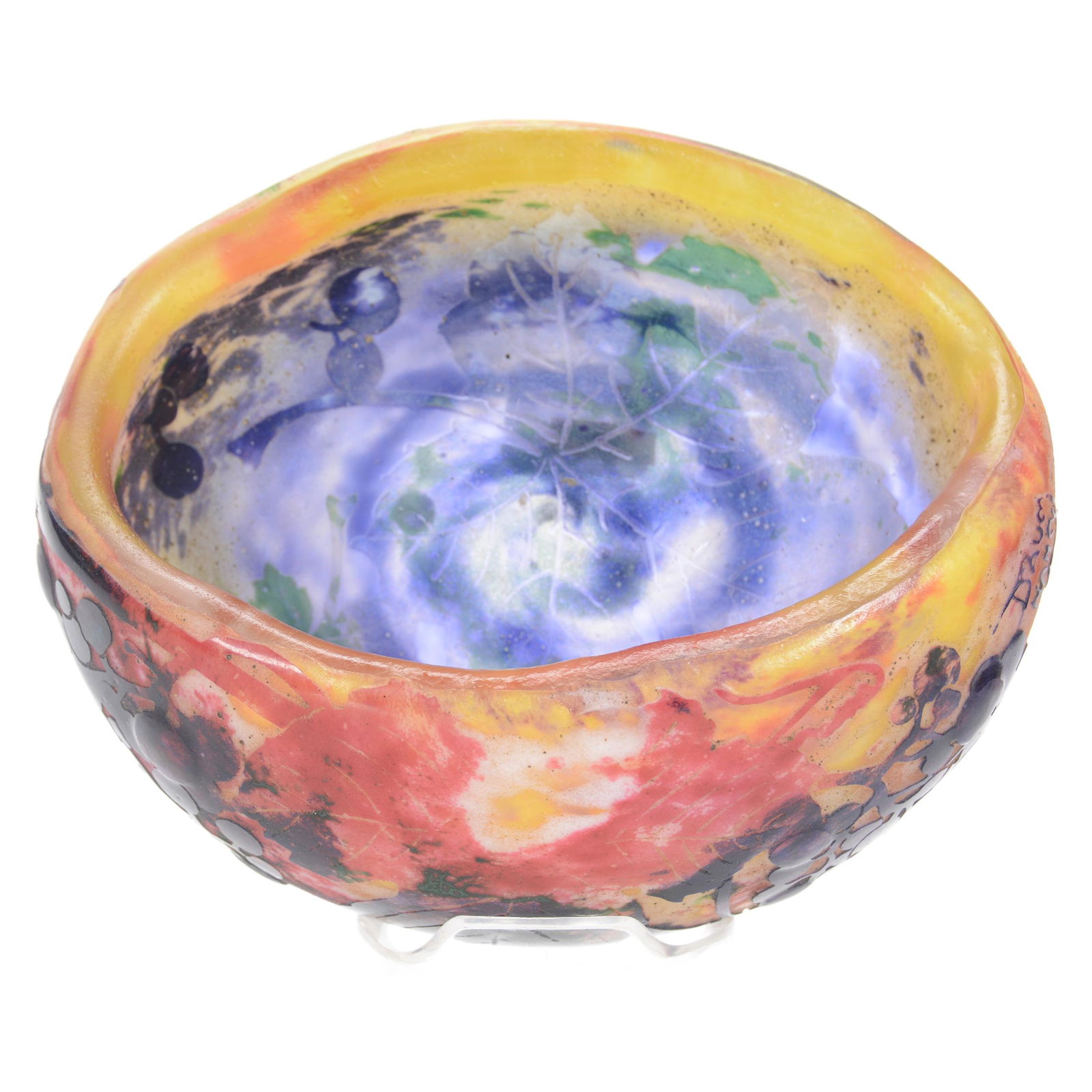 Shell Shape Signed Daum Nancy French Cameo Art Glass (1 of 4)