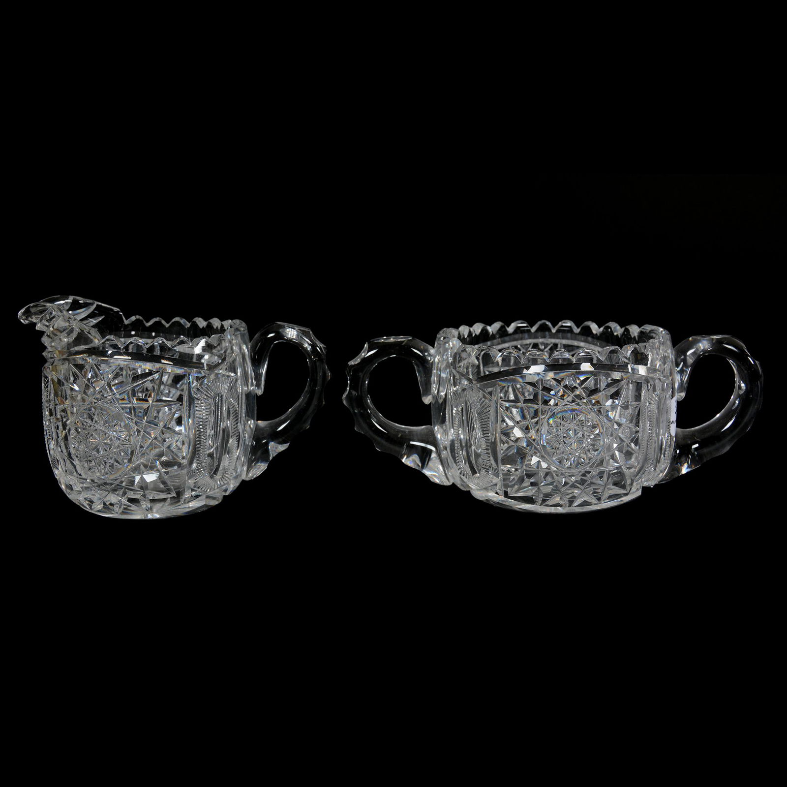Creamer & Sugar Set, American Brilliant Cut Glass (1 of 3)
