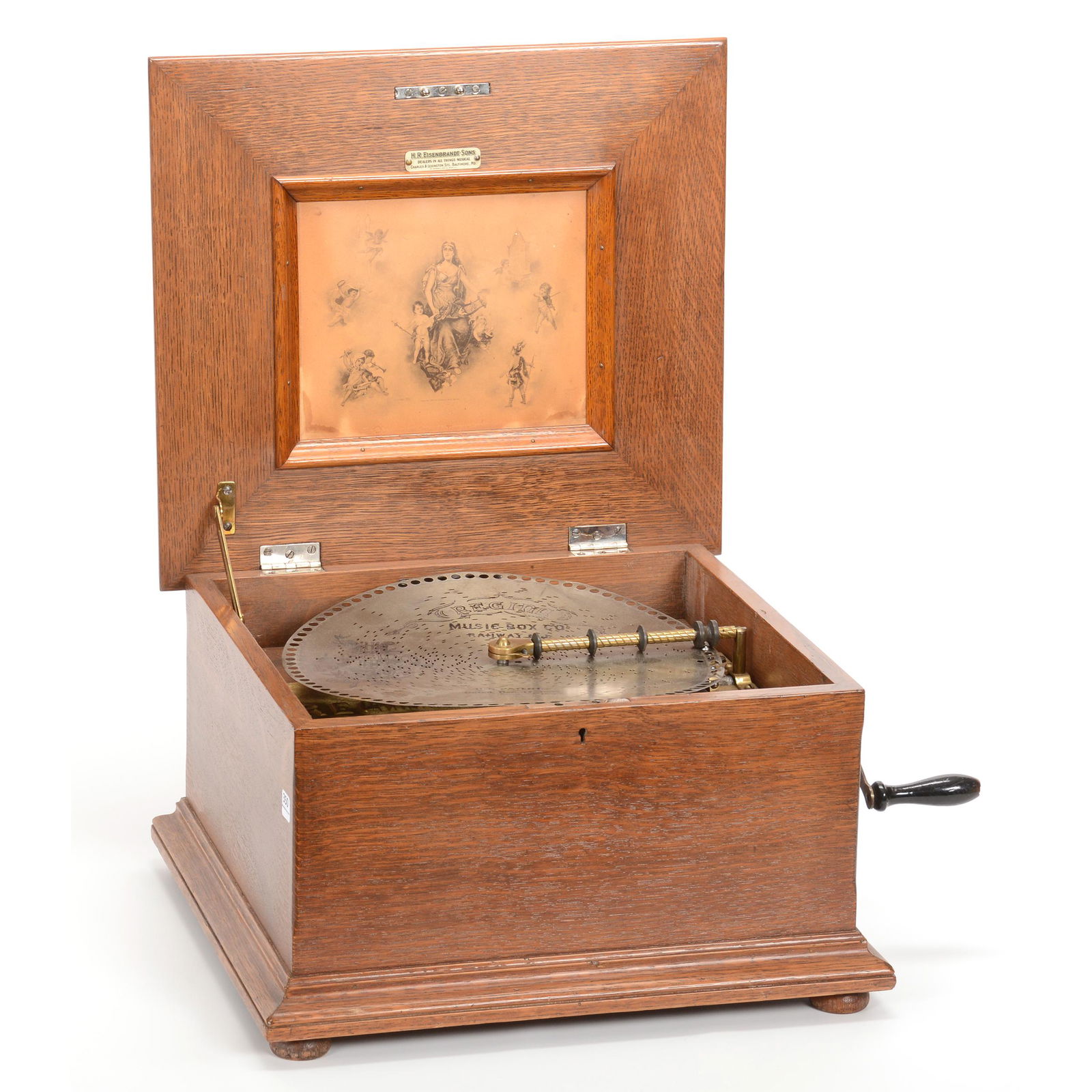 Original Regina Music Box, 12" Disc, Oak Case (1 of 5)