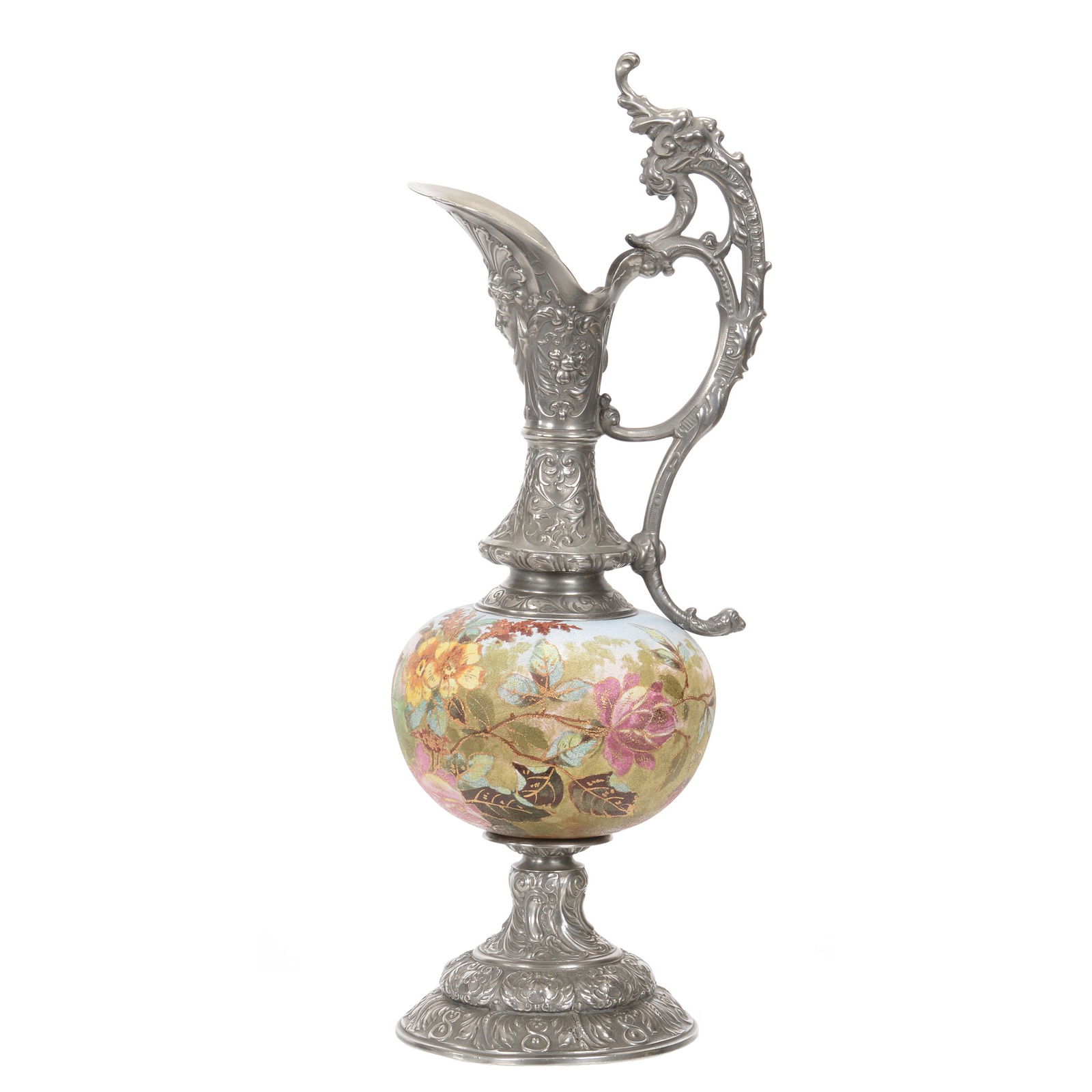 Ewer, Unmarked German Tapestry Body (1 of 5)