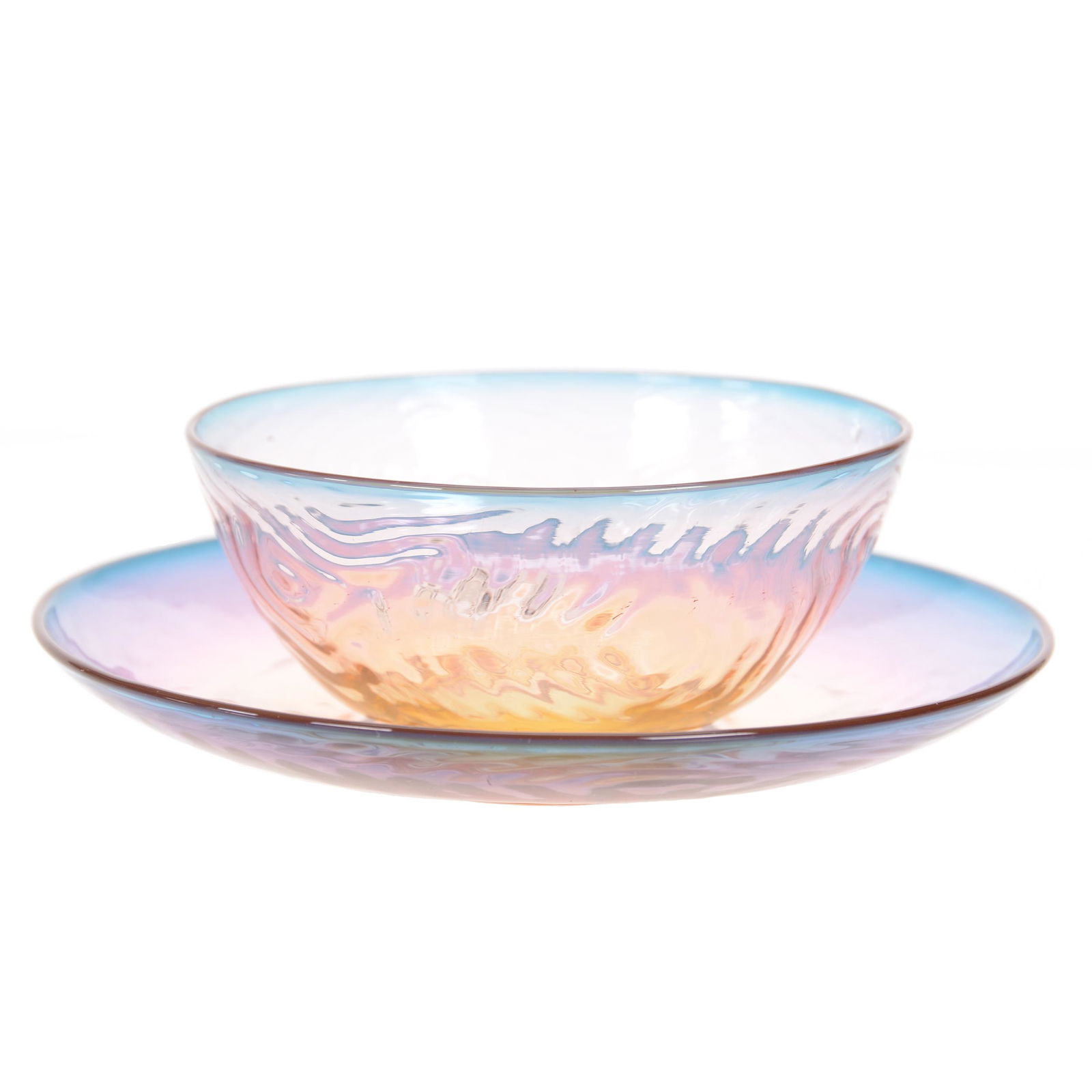 Bowl & Saucer, Alexandrite Art Glass (1 of 3)