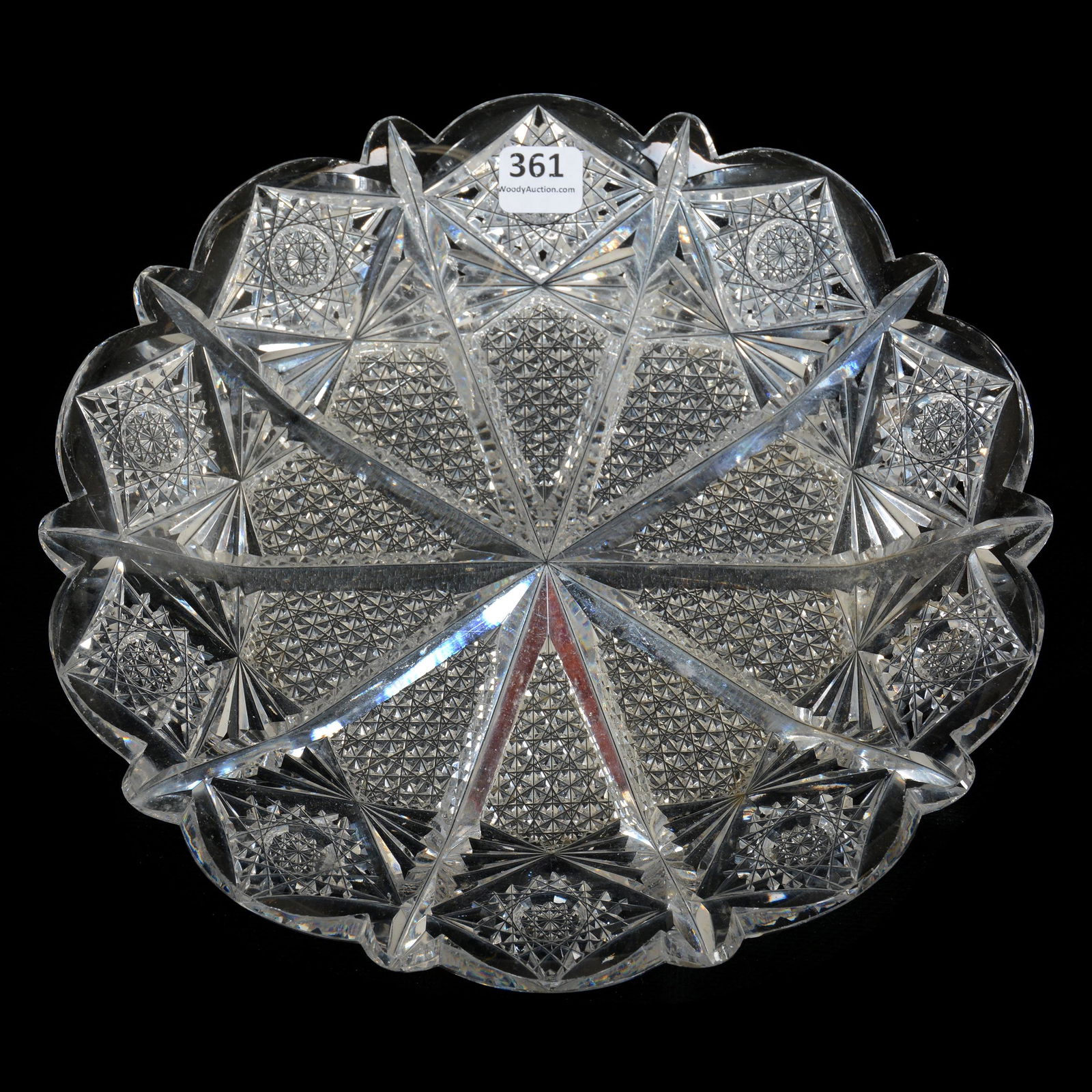 Round Tray, American Brilliant Cut Glass, Signed Hawkes (1 of 4)