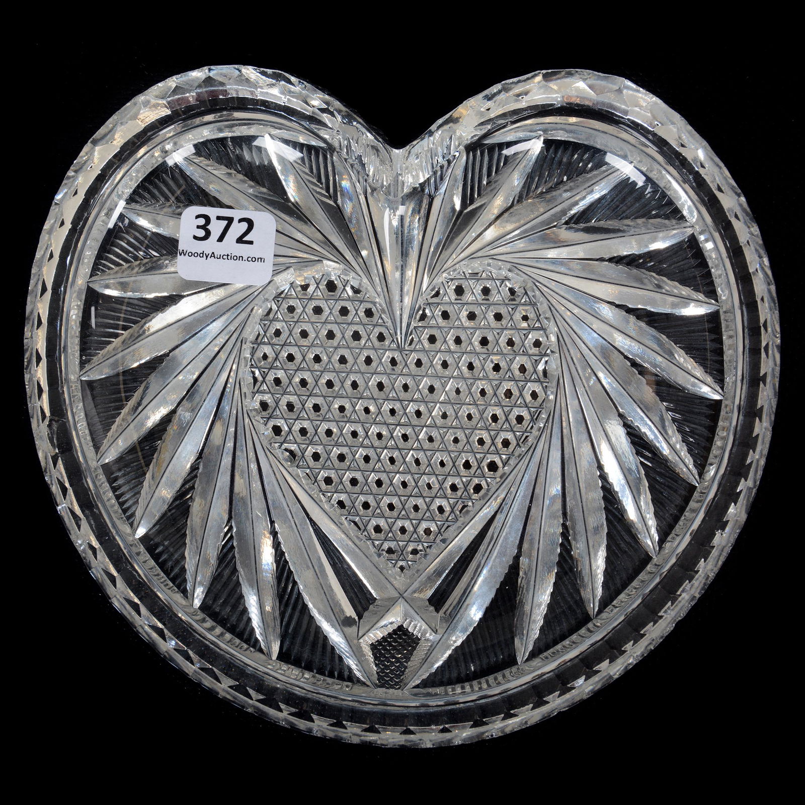 Plate, Heart Shaped, American Brilliant Cut Glass, (1 of 3)
