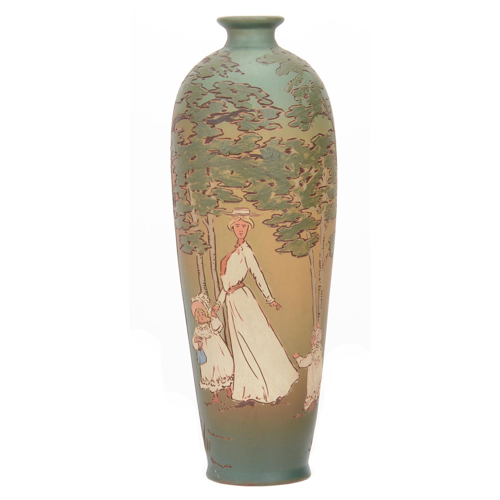 Vase Marked Weller Dickens Ware #179 Art Pottery (1 of 4)