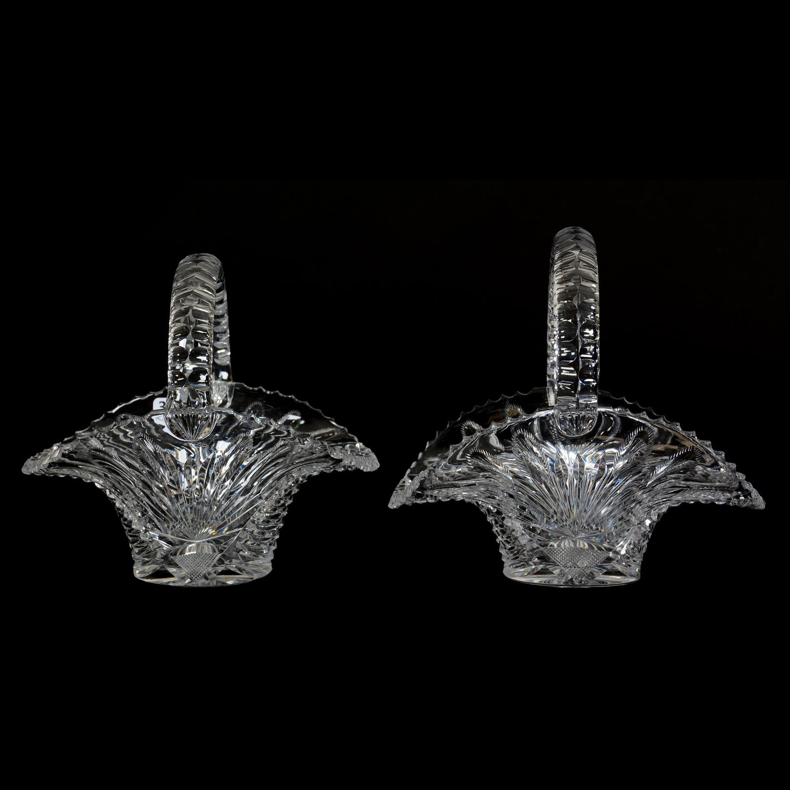 (2) Baskets, American Brilliant Cut Glass, Cactus (1 of 3)