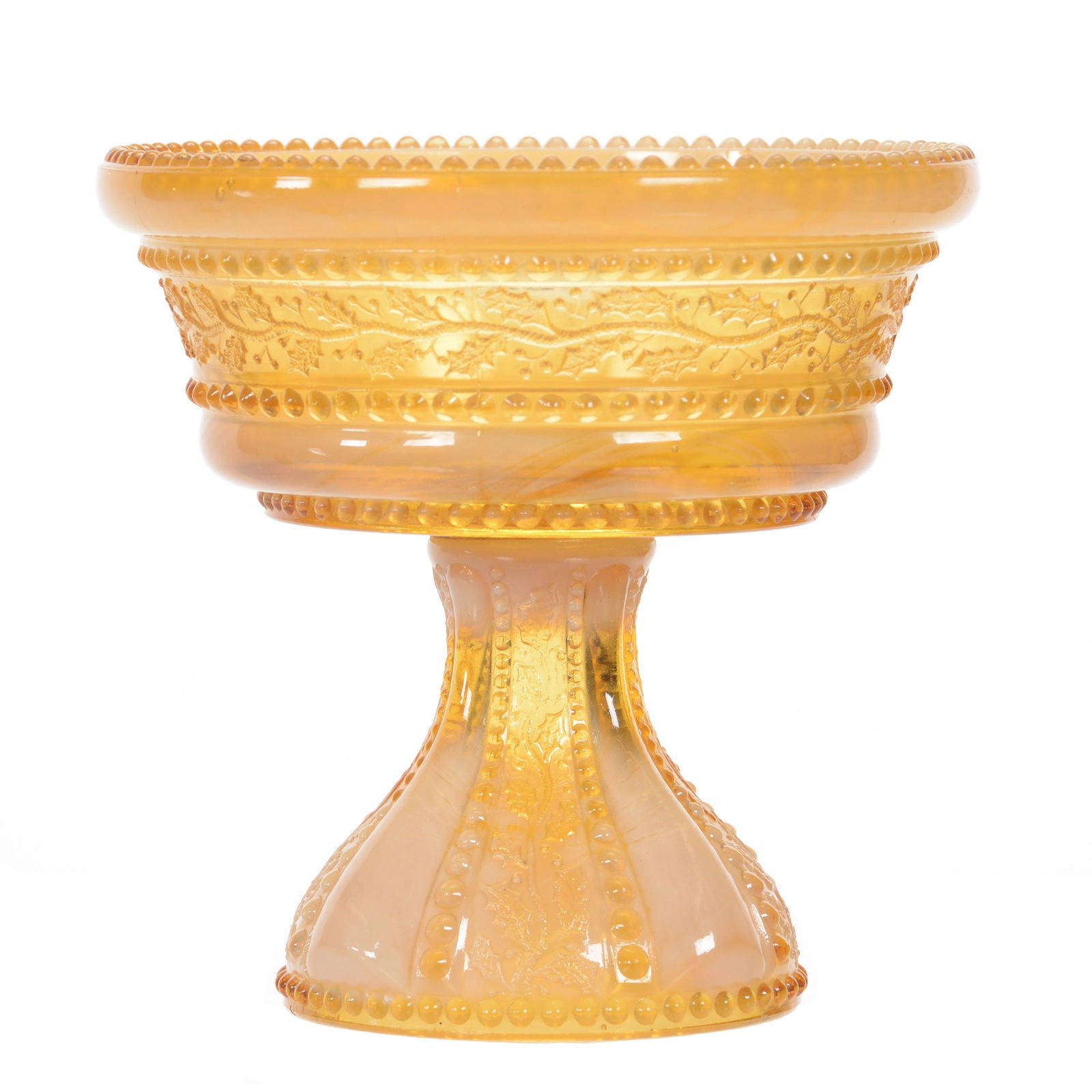 Compote, Original Holly Amber Art Glass (1 of 3)