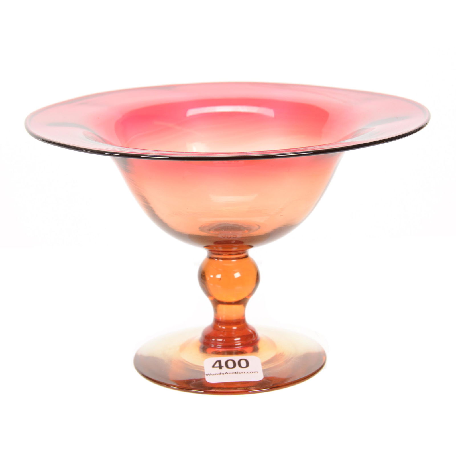 Compote Signed Libbey Amberina Art Glass (1 of 3)